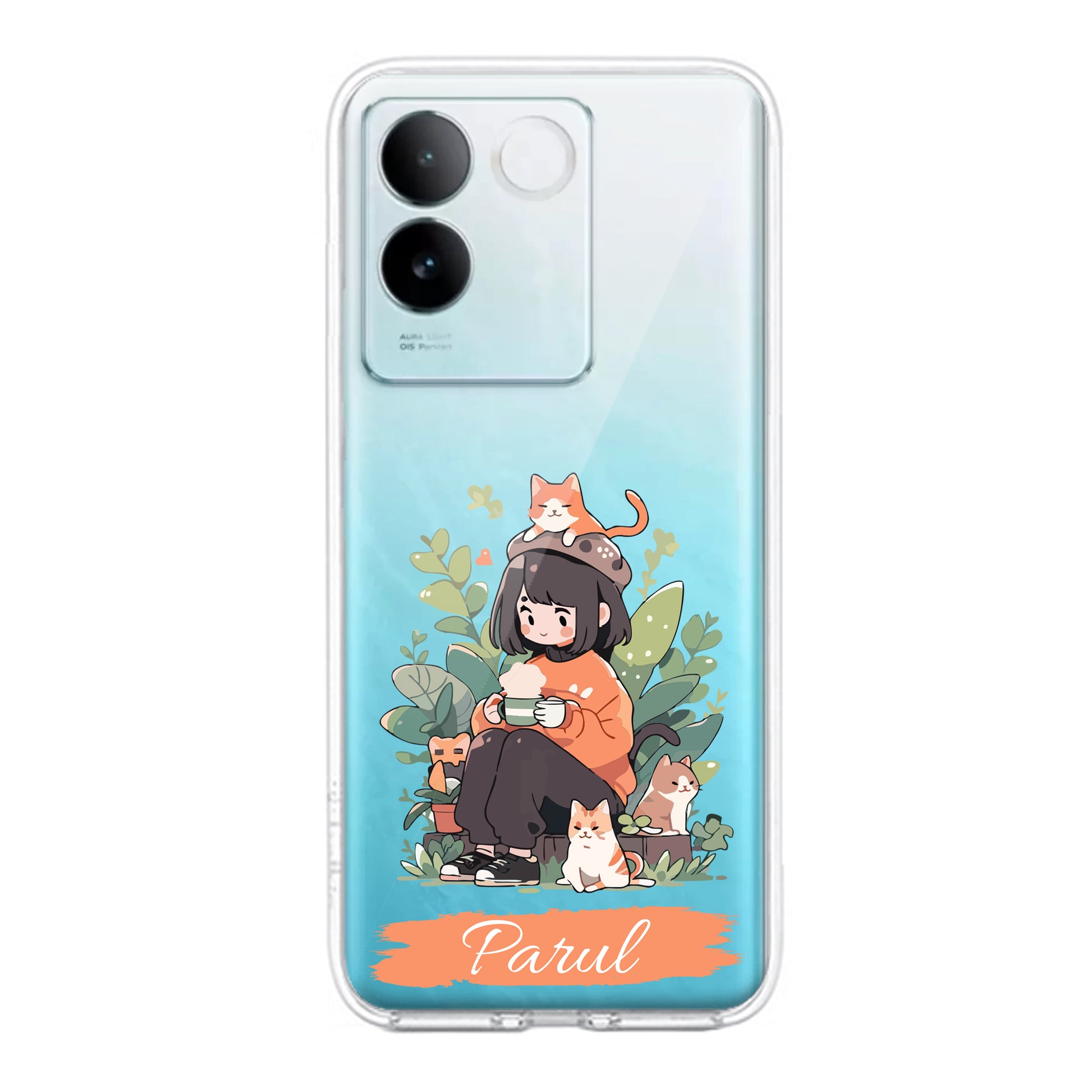 Cat Lover Customize Transparent Silicon Case For iQOO ShopOnCliQ