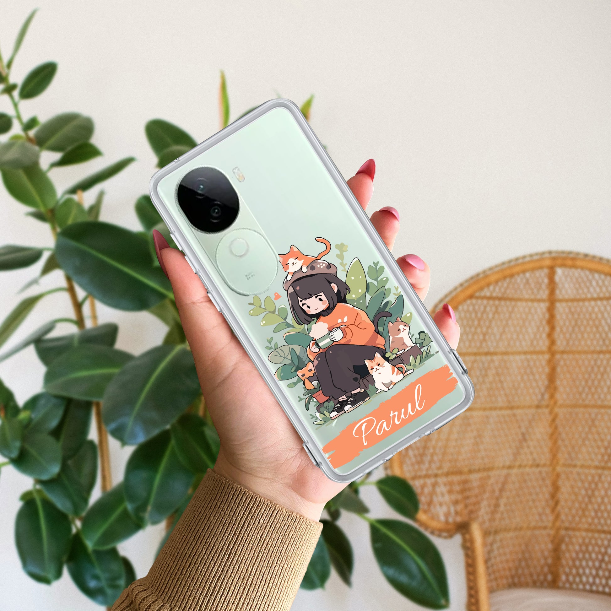 Cat Lover Customize Transparent Silicon Case For iQOO ShopOnCliQ