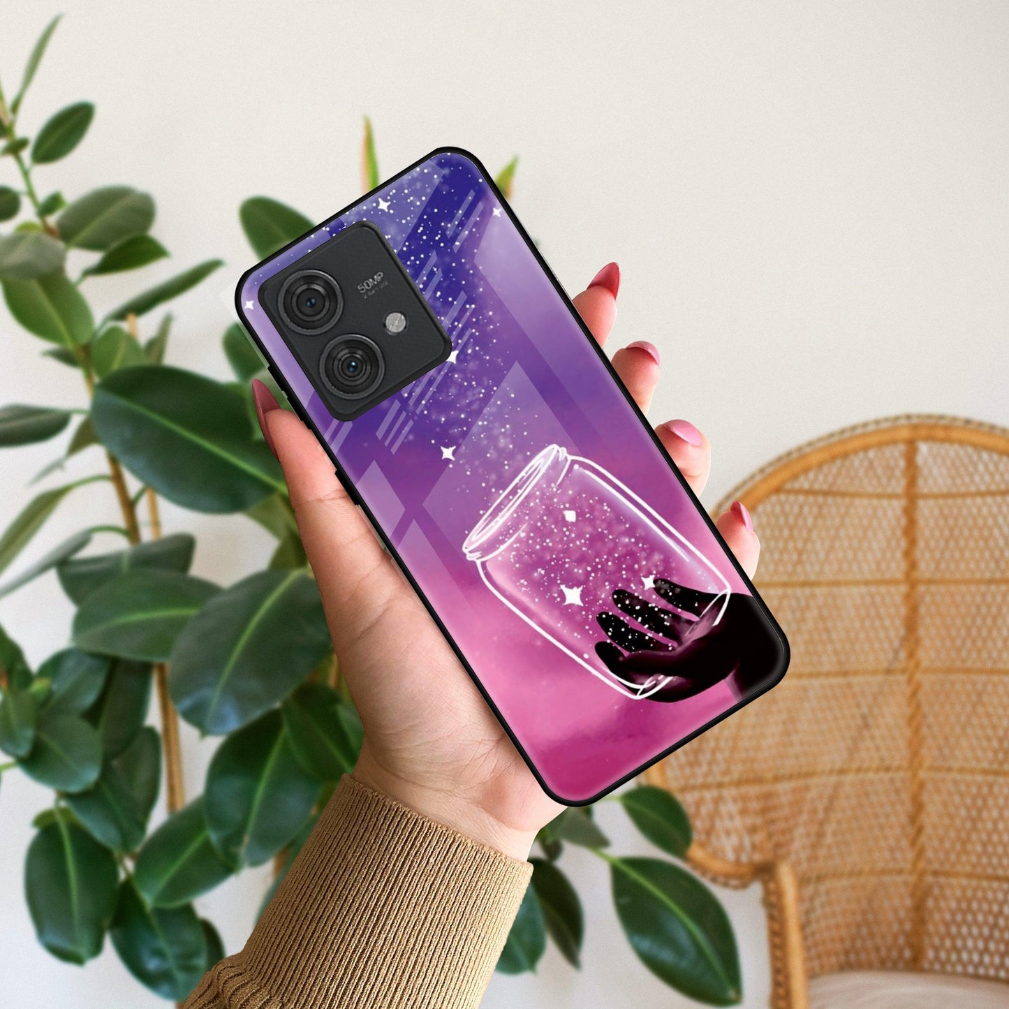 Celestial Design Glossy Metal Case Cover For Motorola