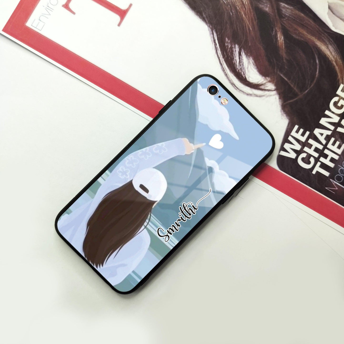 Chasing Dreams Customized Glass Case Cover For iPhone