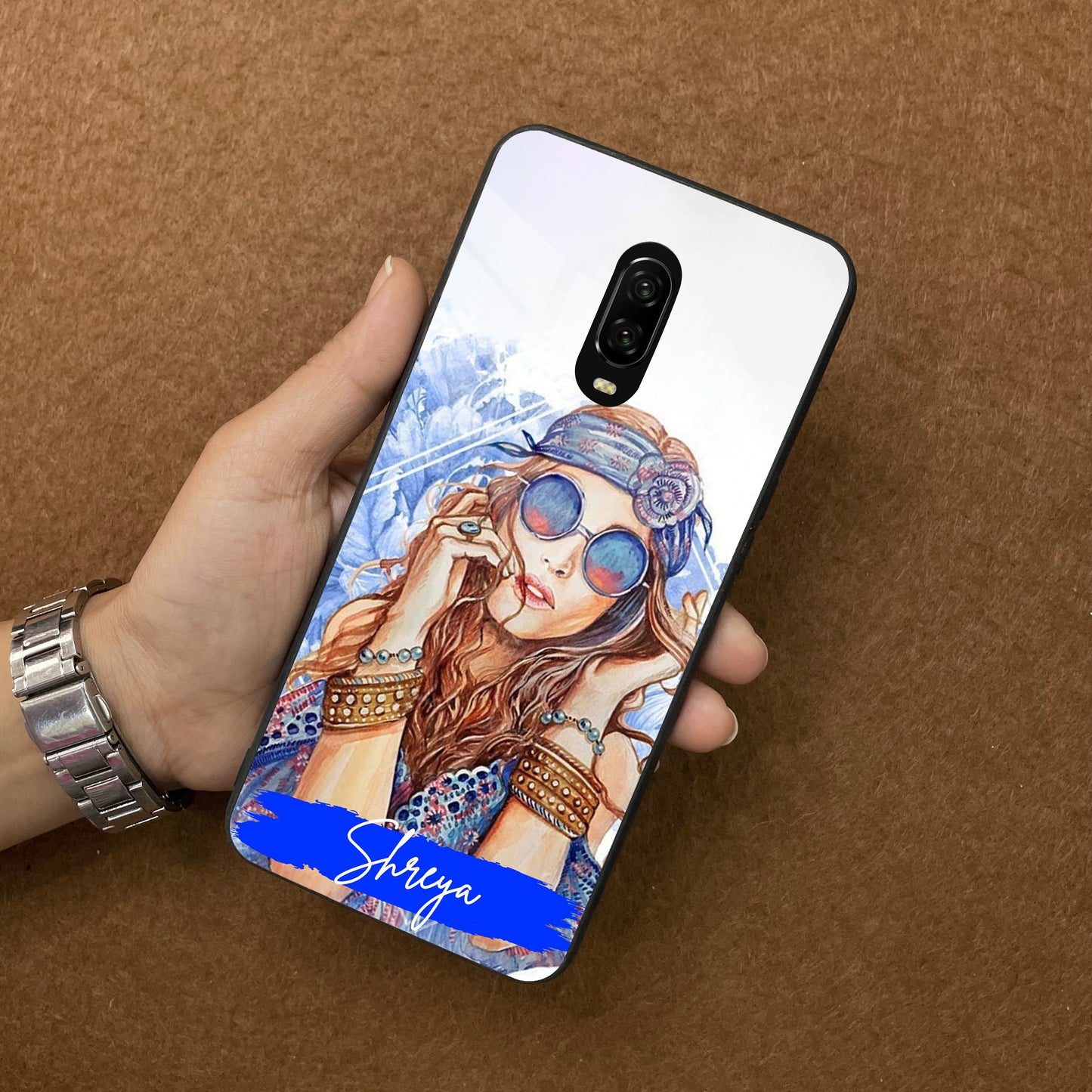Bindass Babe Customize Glass Case Cover For OnePlus