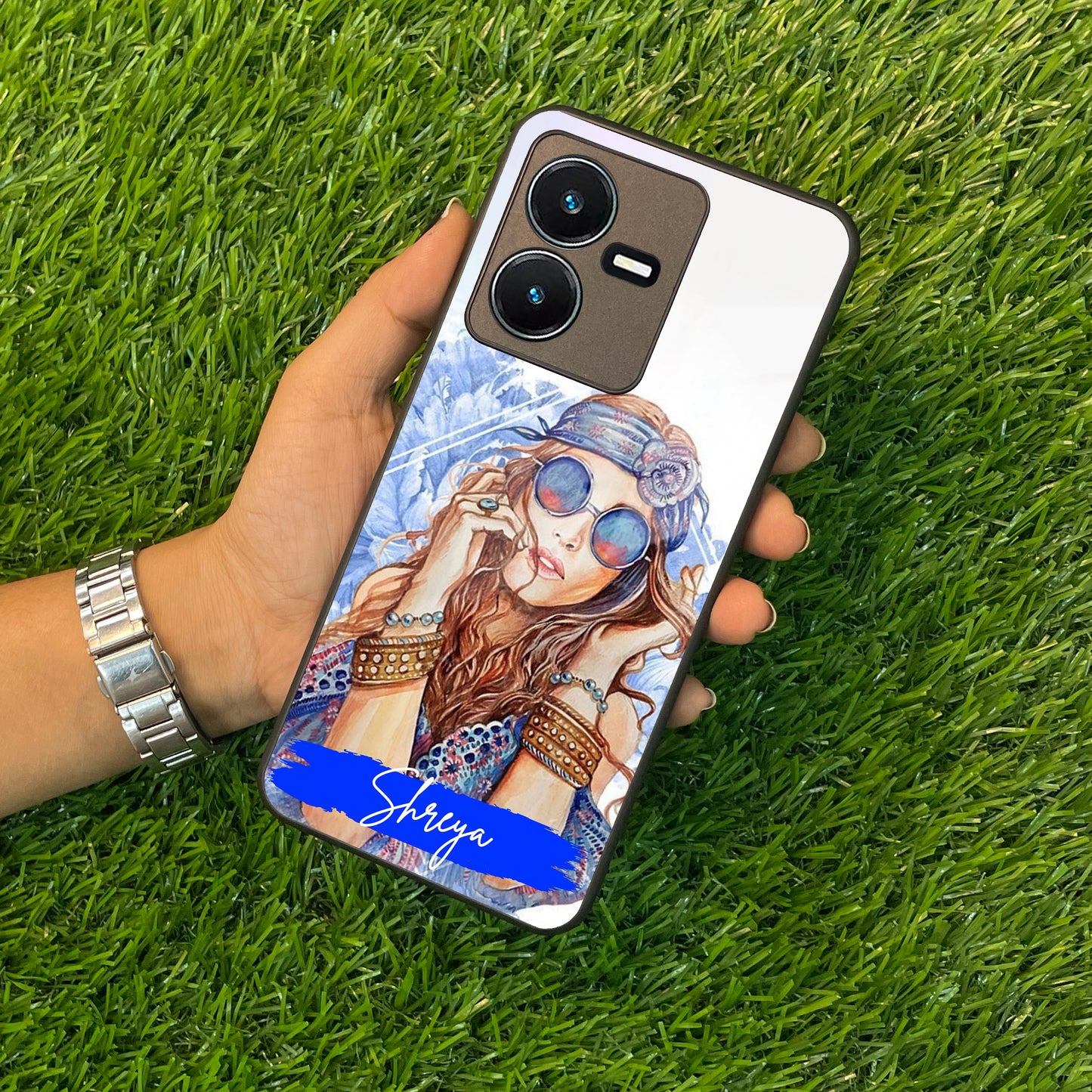 Bindass Babe Customize Glass Case Cover For Vivo