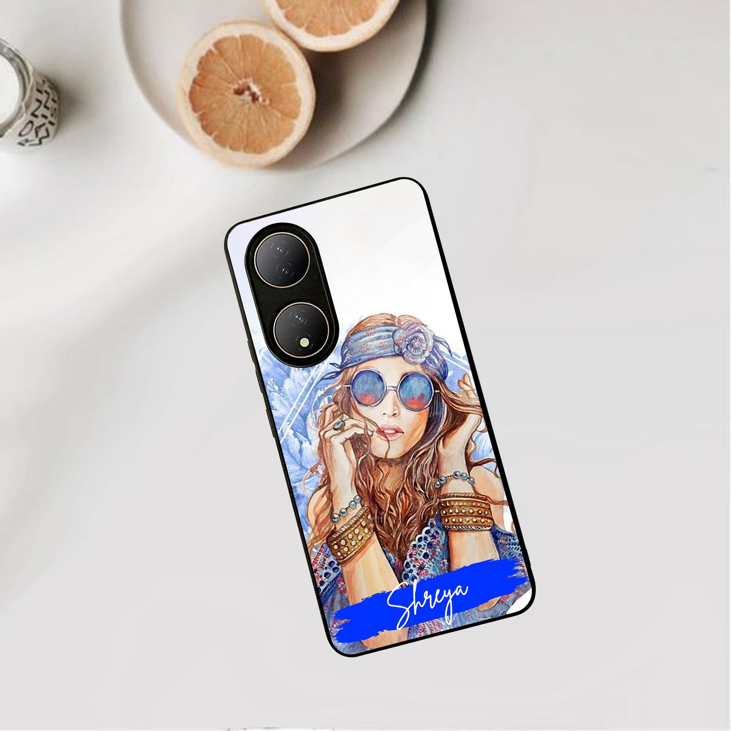 Bindass Babe Customize Glass Case Cover For Vivo