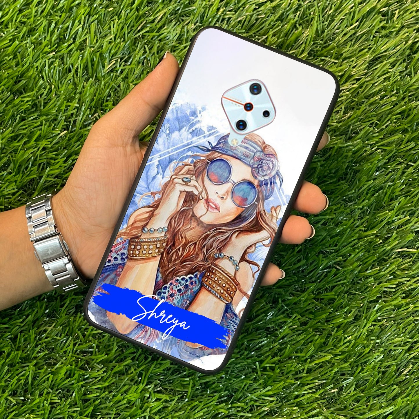 Bindass Babe Customize Glass Case Cover For Vivo