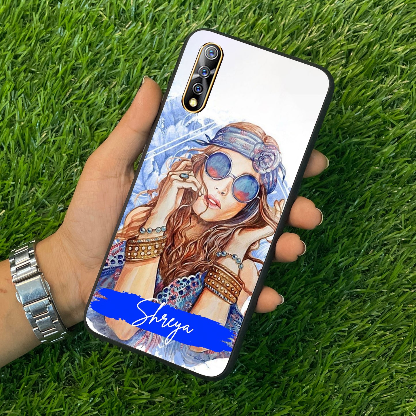 Bindass Babe Customize Glass Case Cover For Vivo