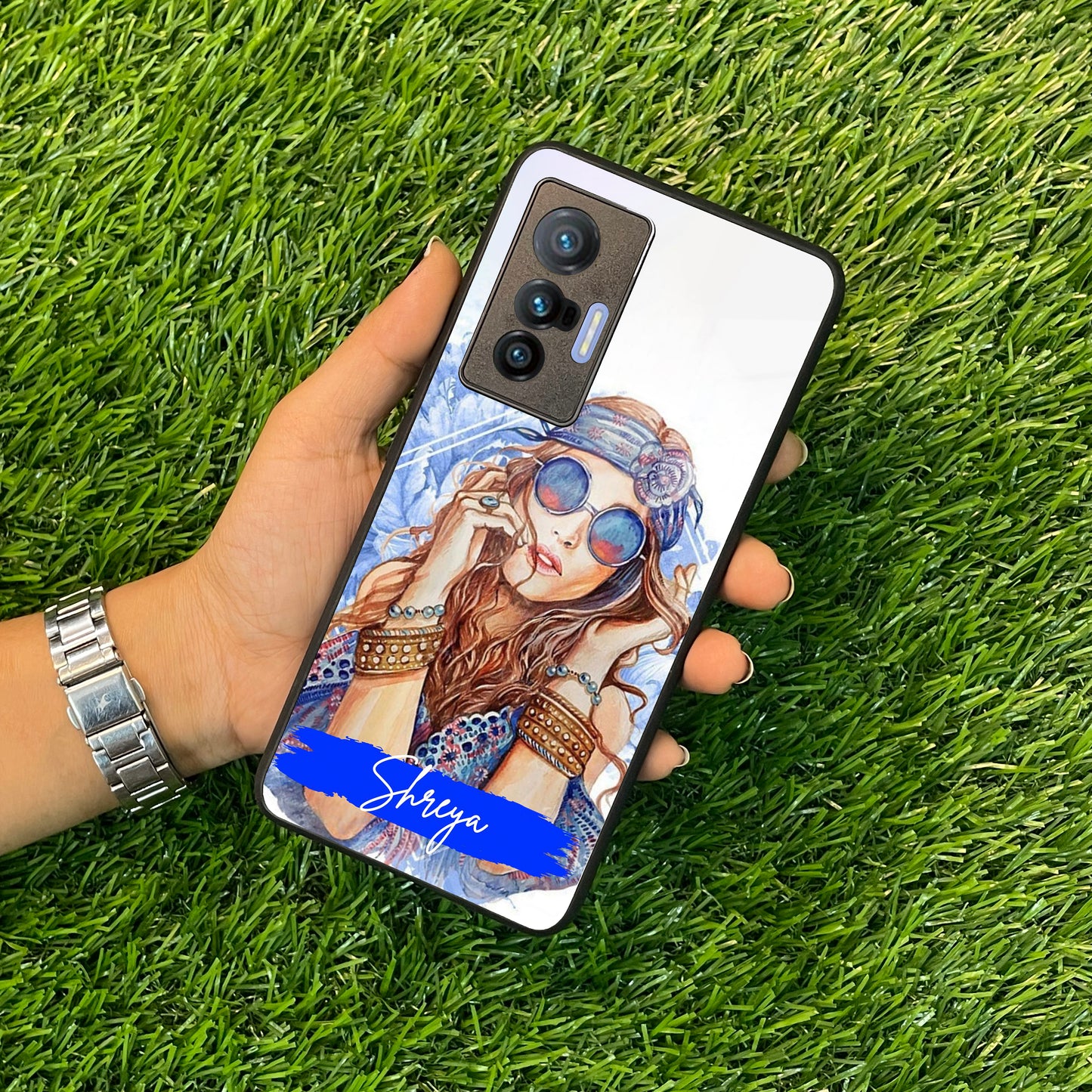 Bindass Babe Customize Glass Case Cover For Vivo