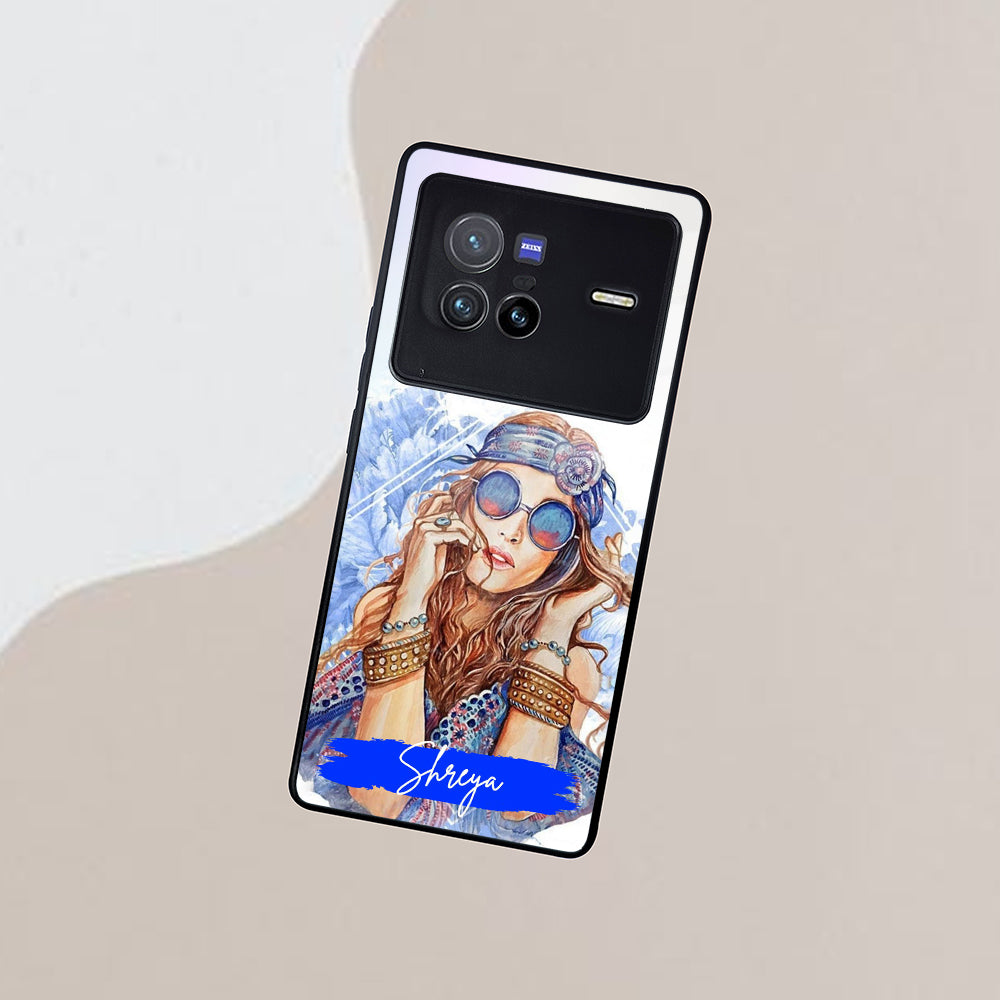 Bindass Babe Customize Glass Case Cover For Vivo