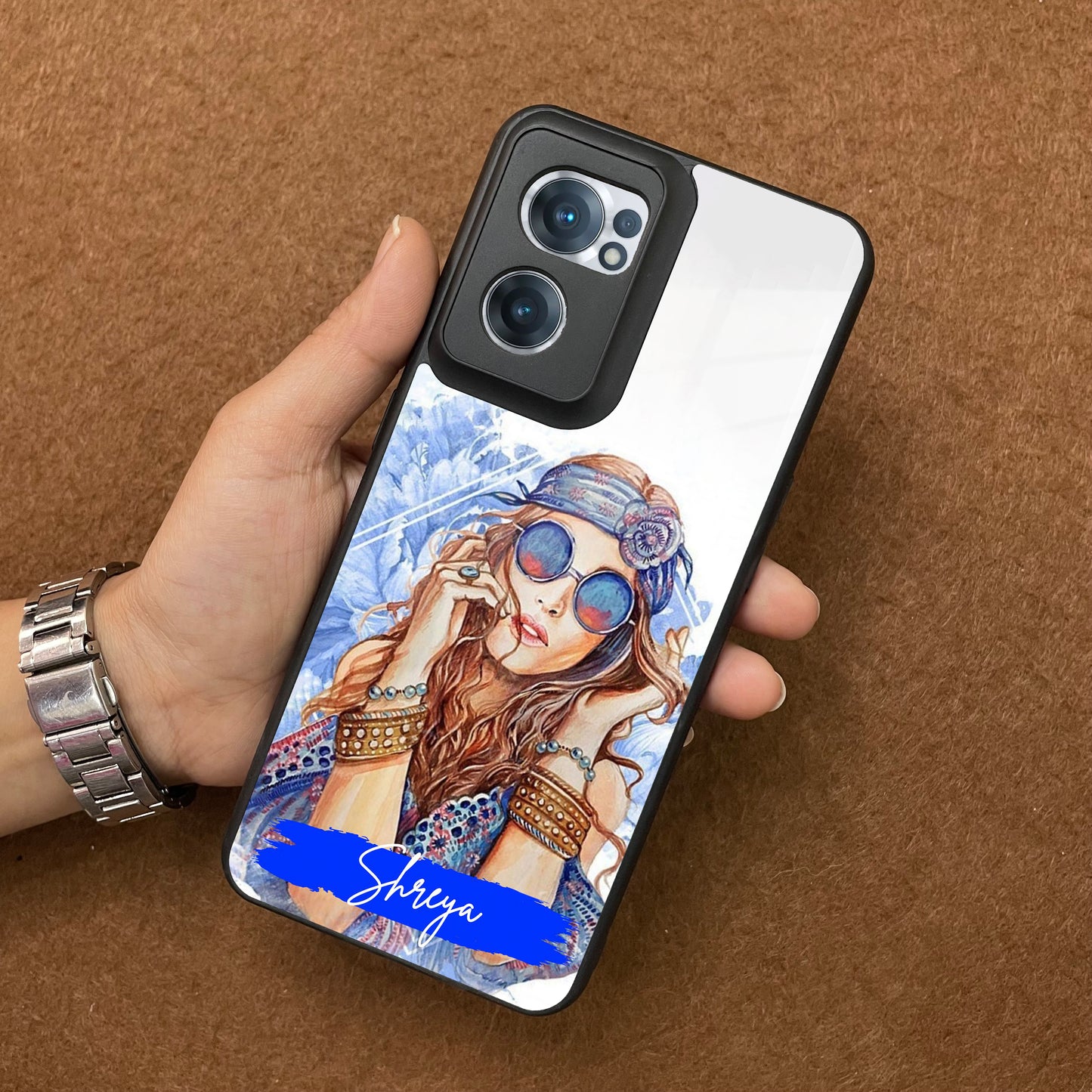 Bindass Babe Customize Glass Case Cover For OnePlus