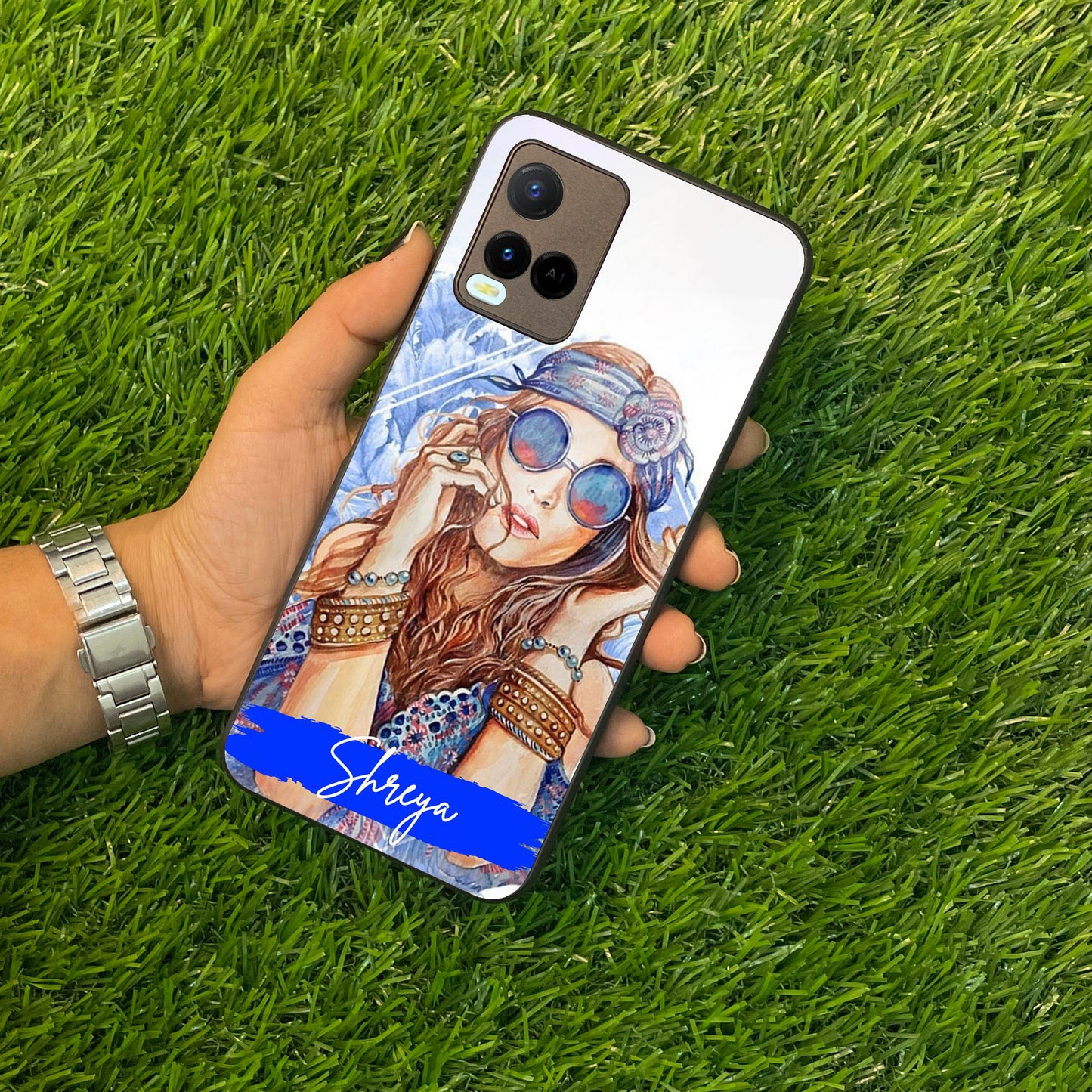 Bindass Babe Customize Glass Case Cover For Vivo