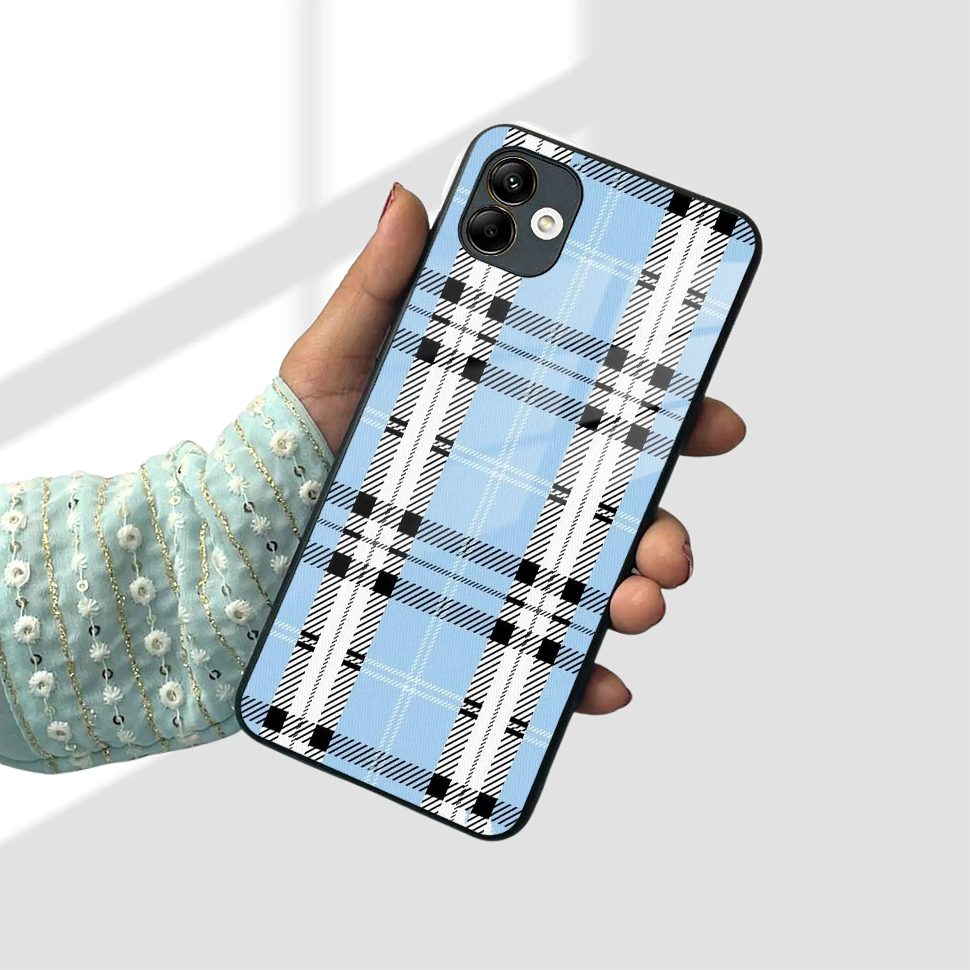 Check Glass Phone Case And Cover For Samsung - ShopOnCliQ