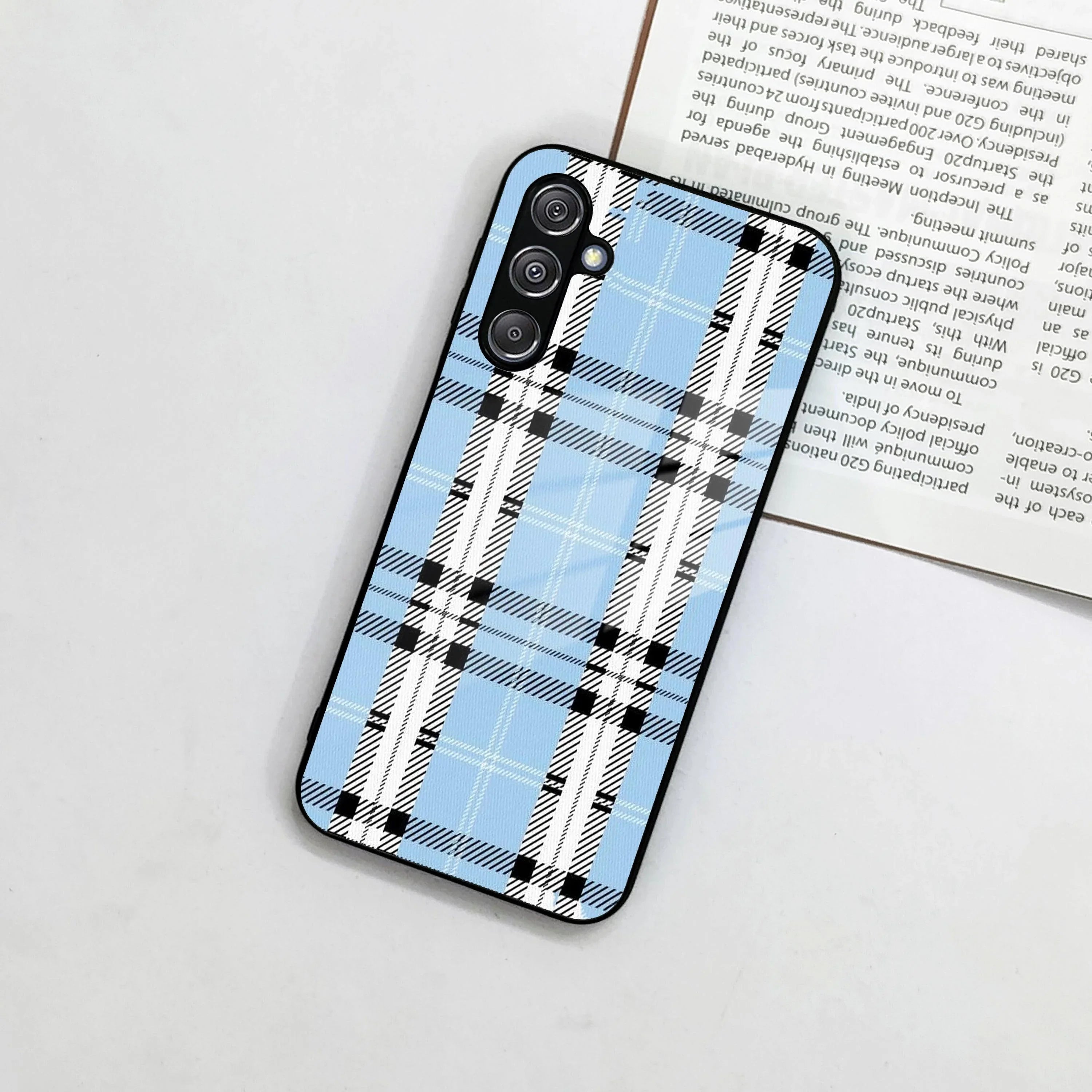 Check Glass Phone Case And Cover For Samsung - ShopOnCliQ
