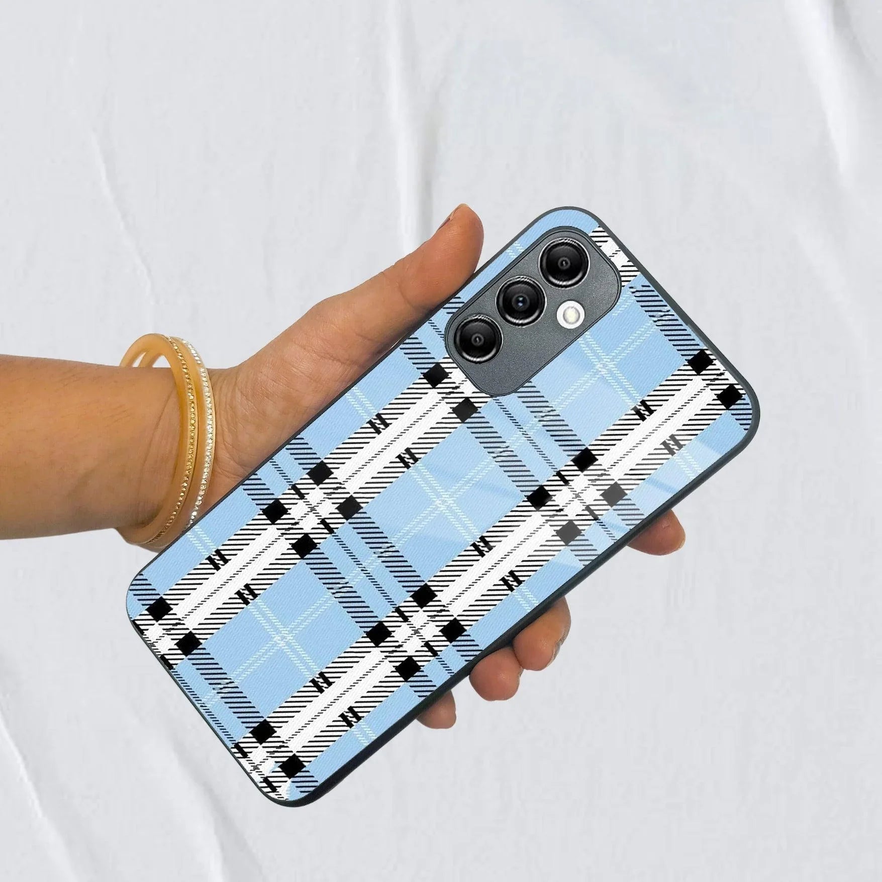 Check Glass Phone Case And Cover For Samsung - ShopOnCliQ