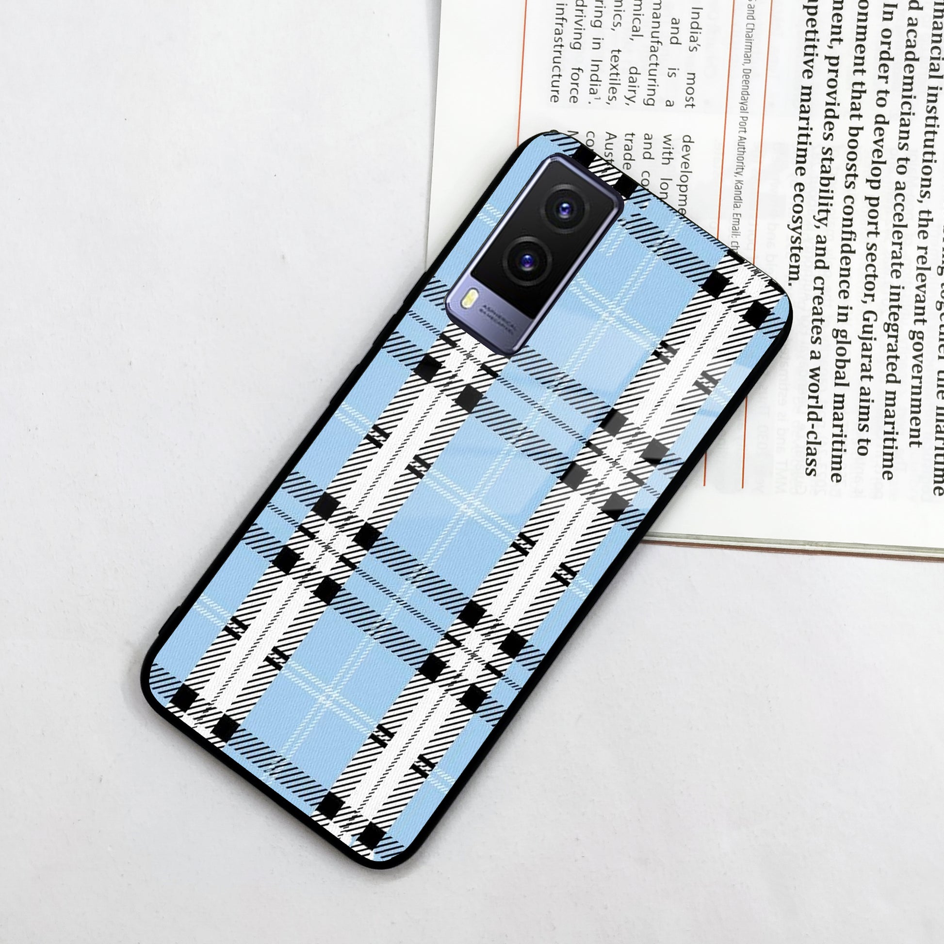 Check Glass Phone Case And Cover For Vivo ShopOnCliQ