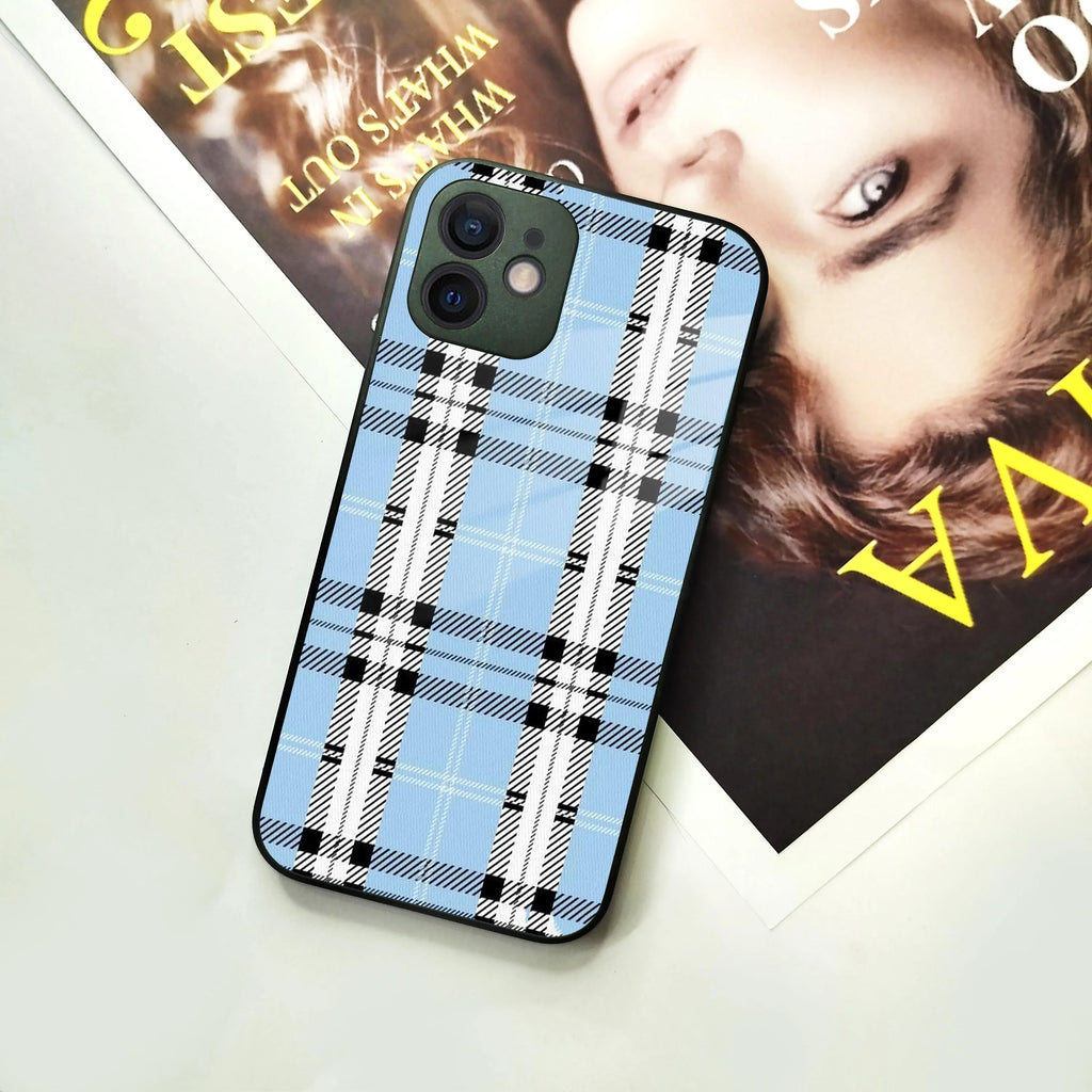 Check Glass Phone Case Cover For iPhone - ShopOnCliQ