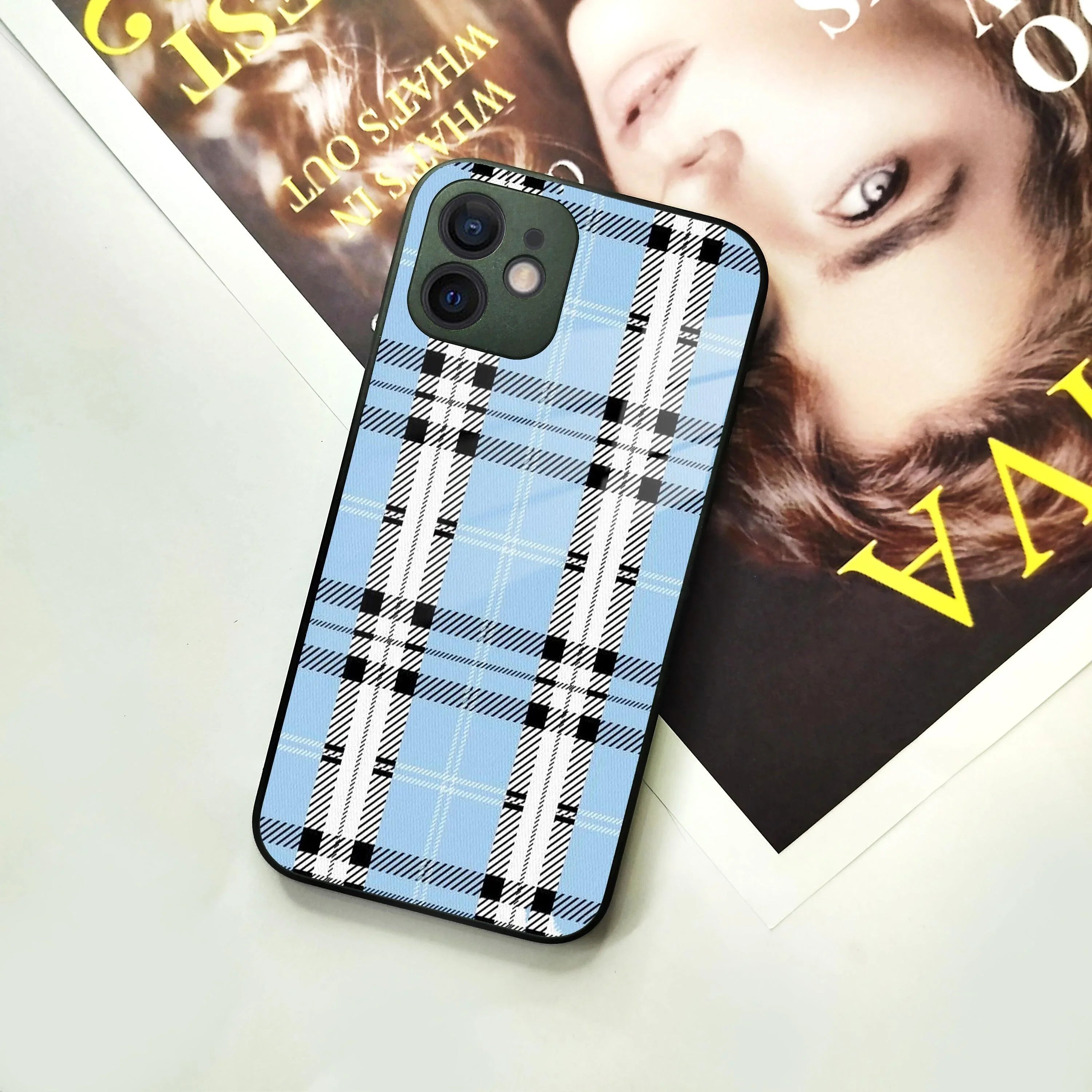 Check Glass Phone Case Cover For iPhone - ShopOnCliQ