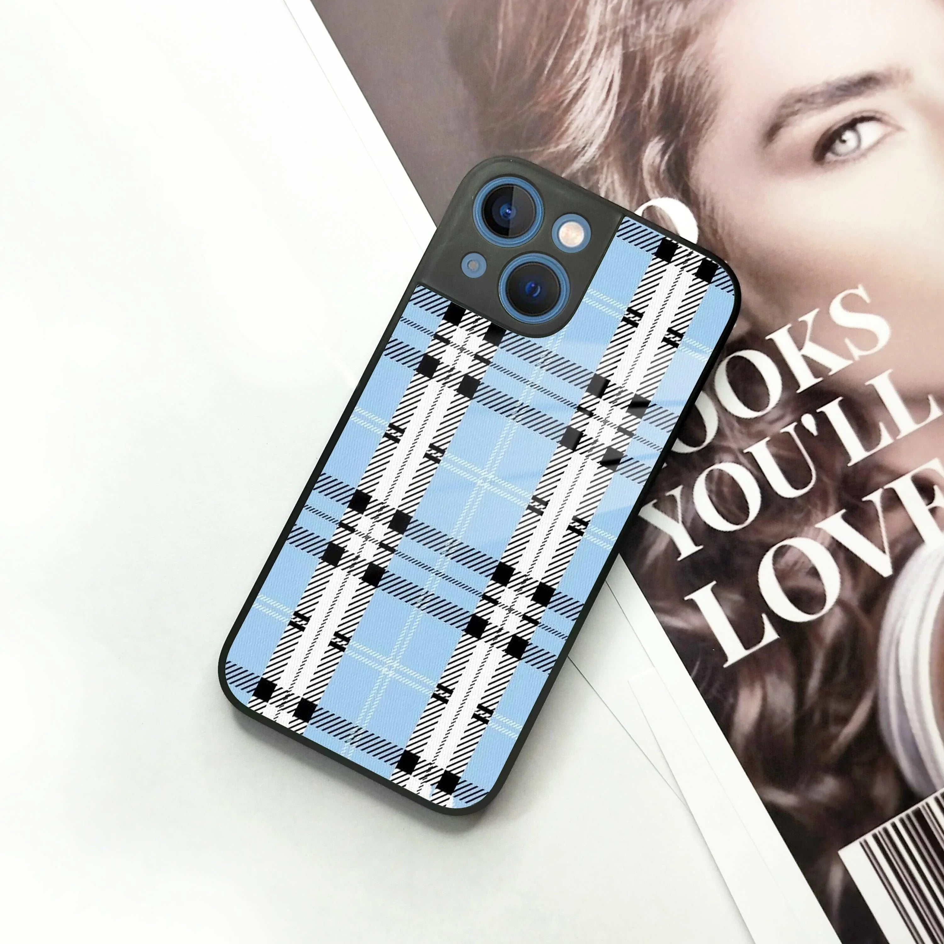 Check Glass Phone Case Cover For iPhone - ShopOnCliQ