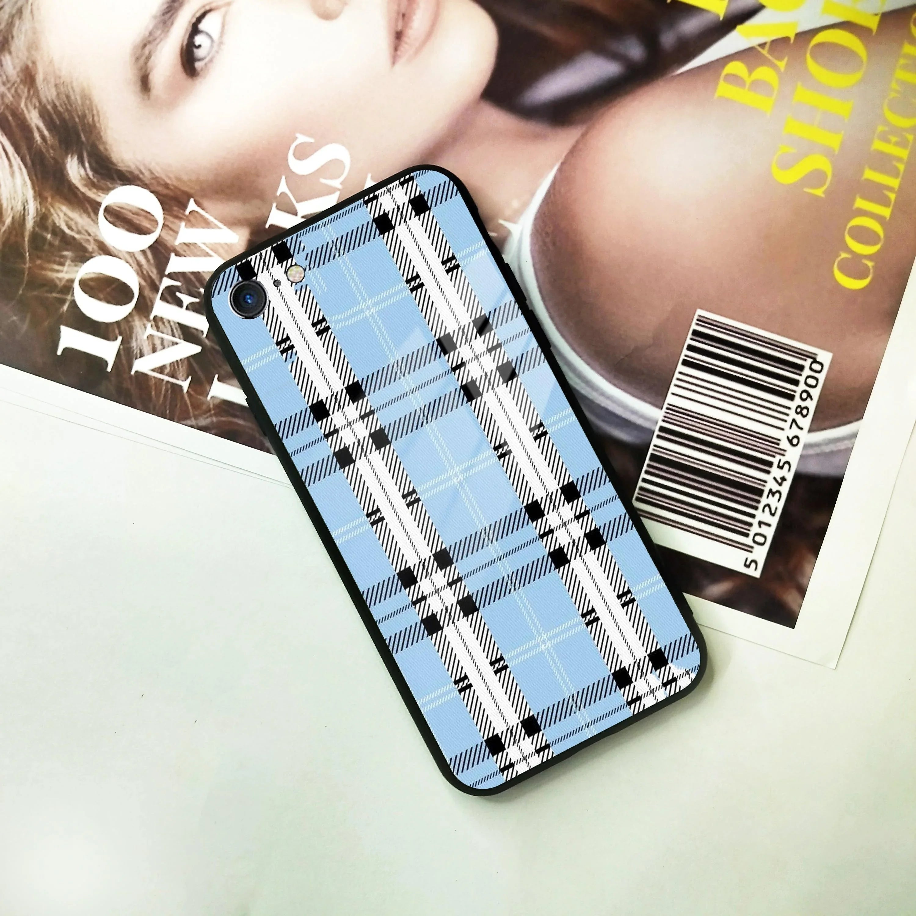 Check Glass Phone Case Cover For iPhone - ShopOnCliQ
