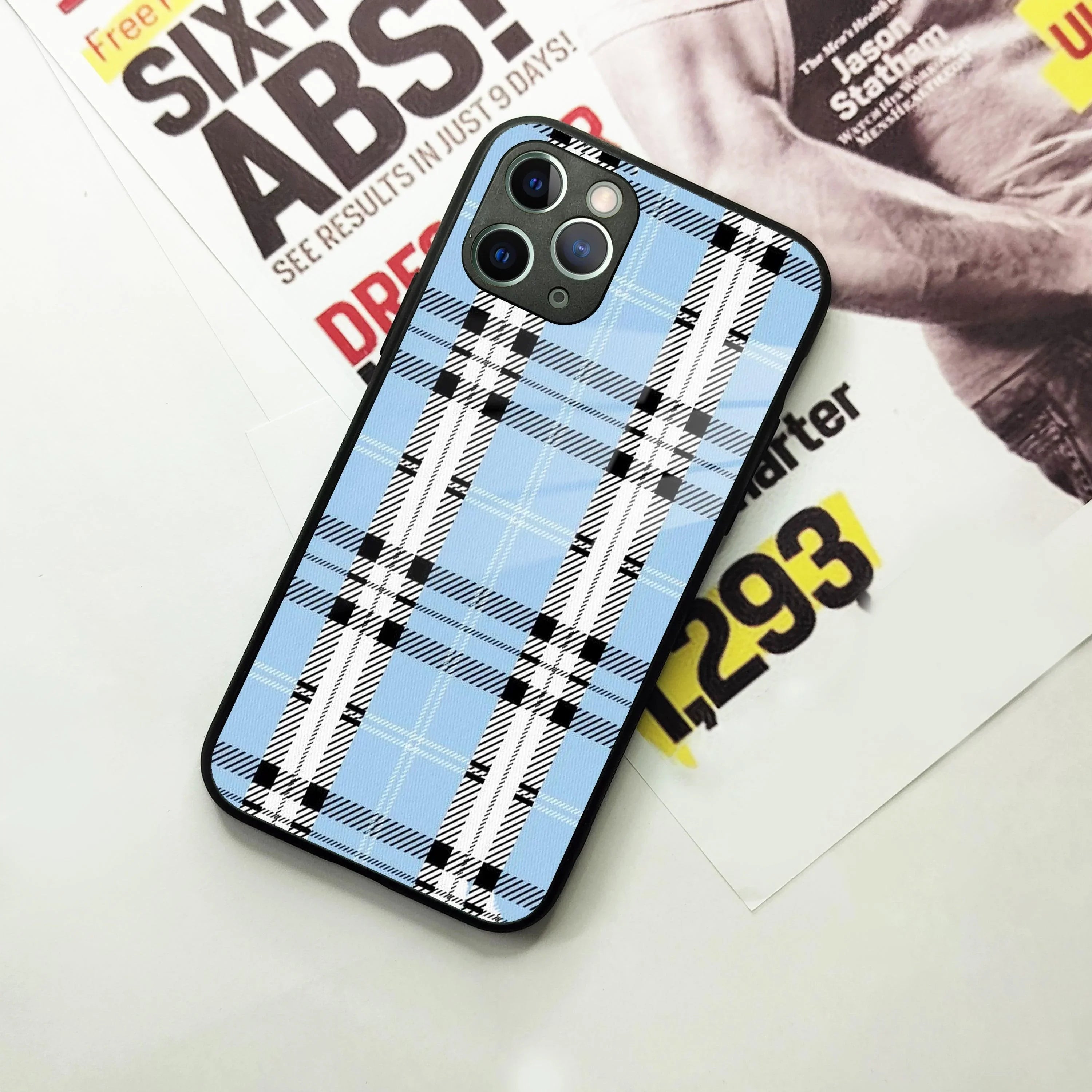 Check Glass Phone Case Cover For iPhone - ShopOnCliQ