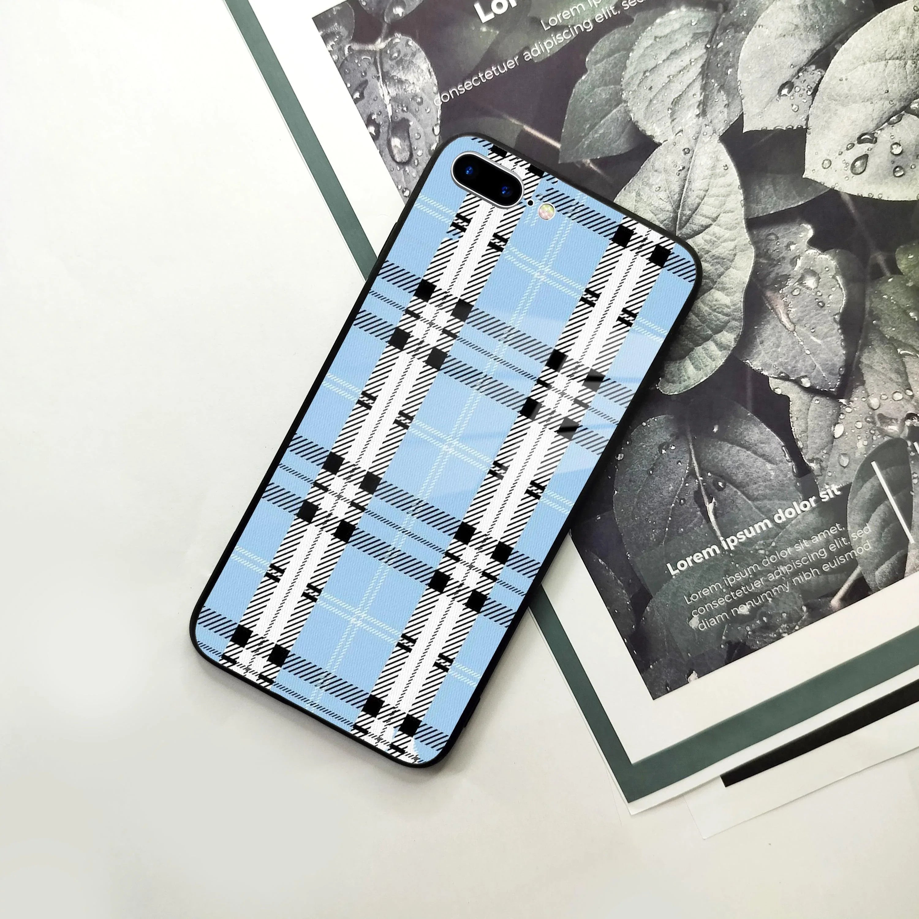 Check Glass Phone Case Cover For iPhone - ShopOnCliQ