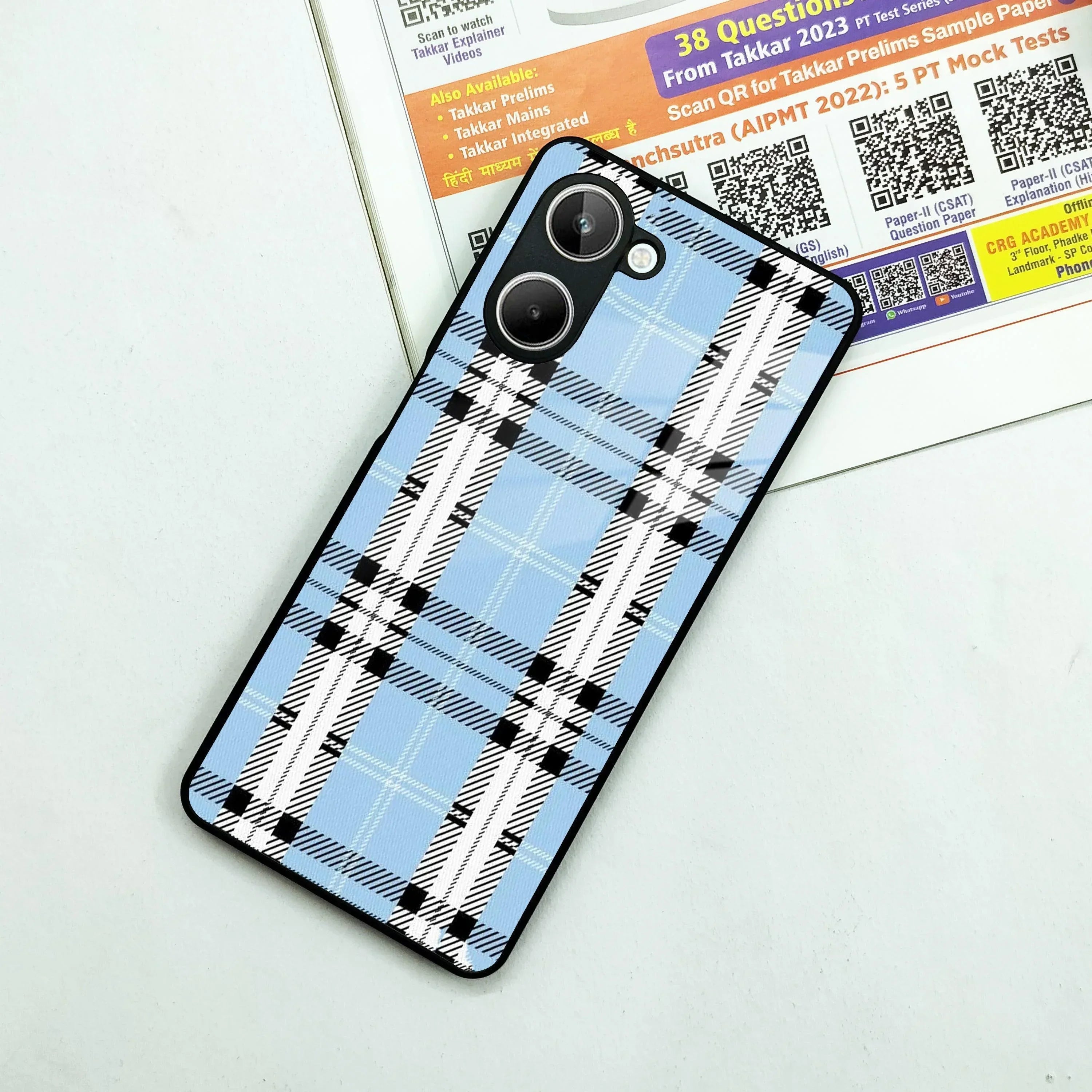 Check Glass Phone Case And Cover For Realme/Narzo - ShopOnCliQ