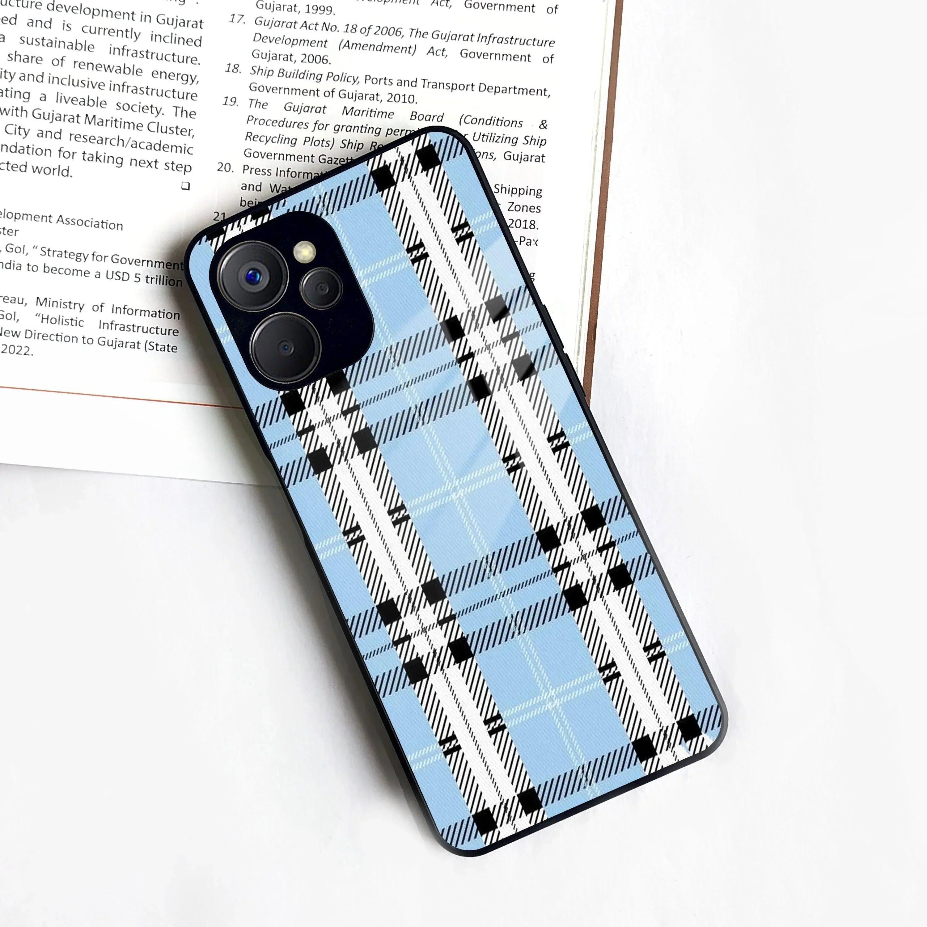 Check Glass Phone Case And Cover For Realme/Narzo - ShopOnCliQ