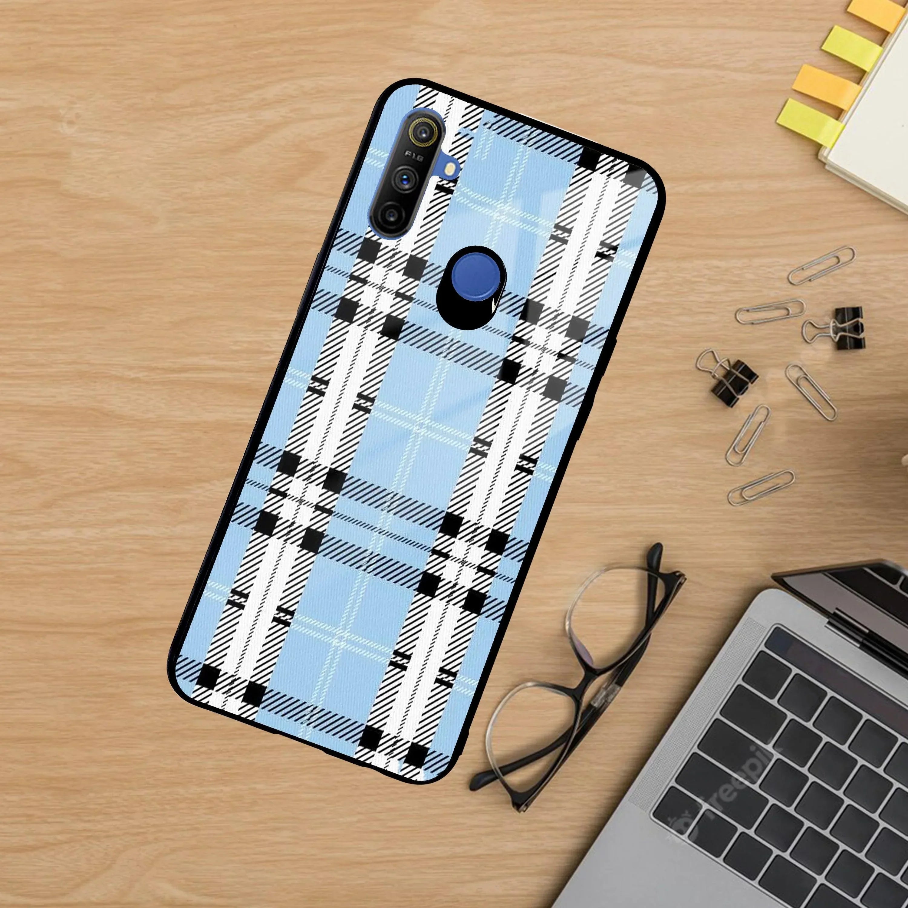Check Glass Phone Case And Cover For Realme/Narzo - ShopOnCliQ