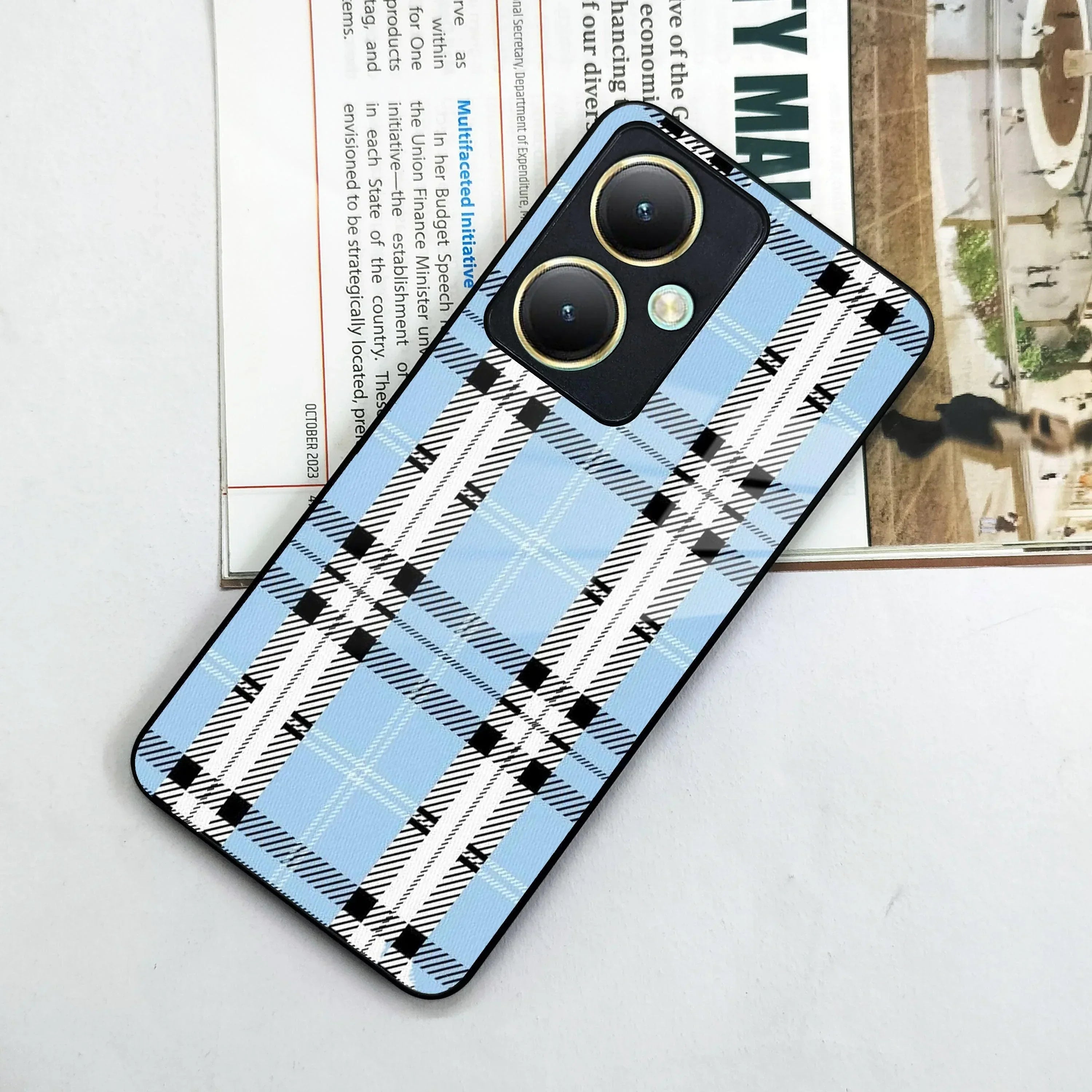 Check Glass Phone Case And Cover For Vivo - ShopOnCliQ
