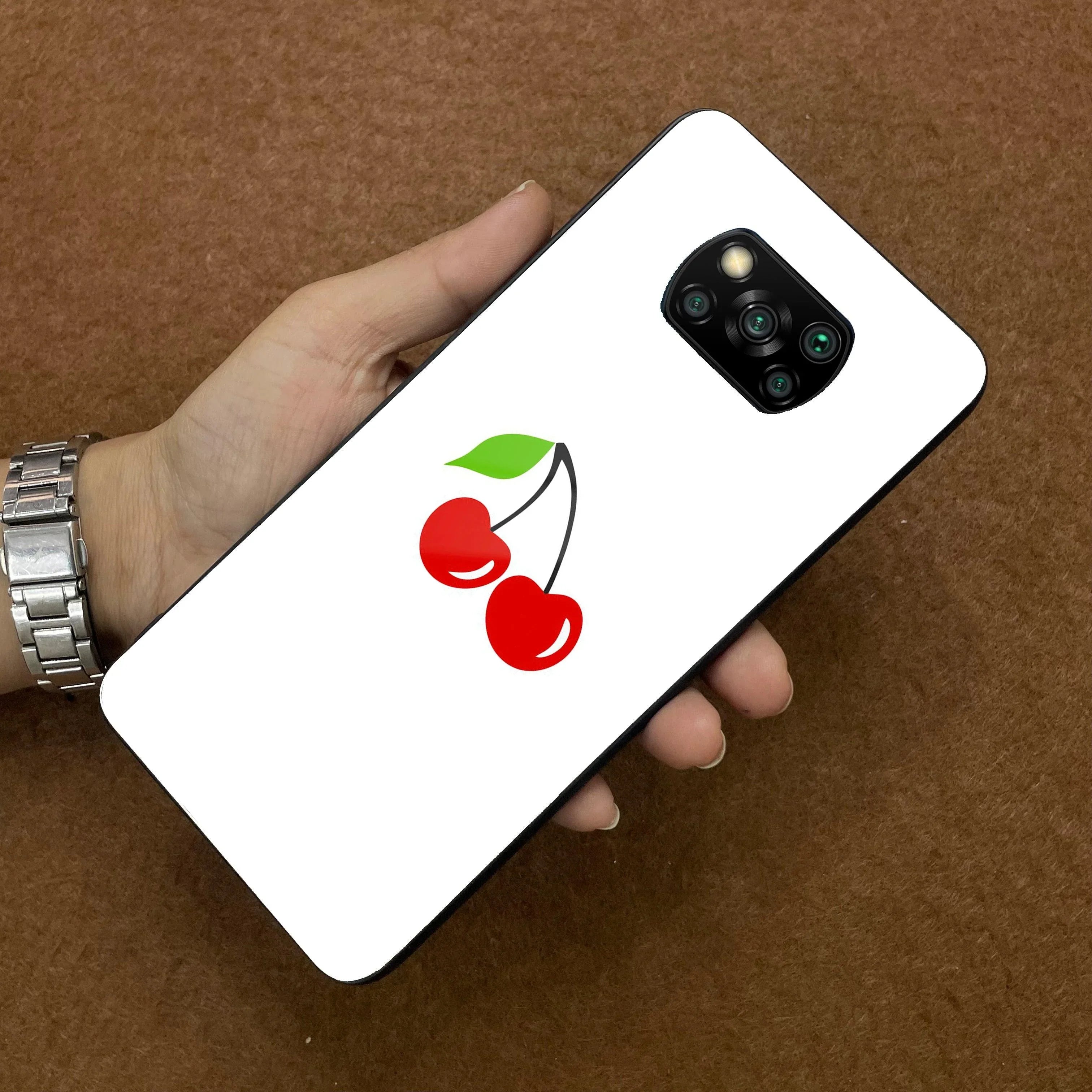 Cherry Glass Case Cover For Poco - ShopOnCliQ