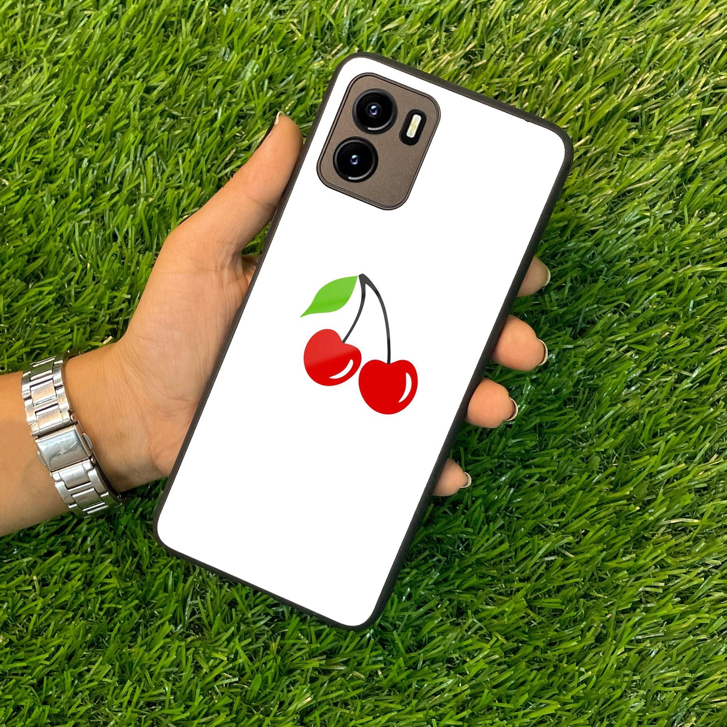 Cherry Glass Case Cover For Vivo - ShopOnCliQ