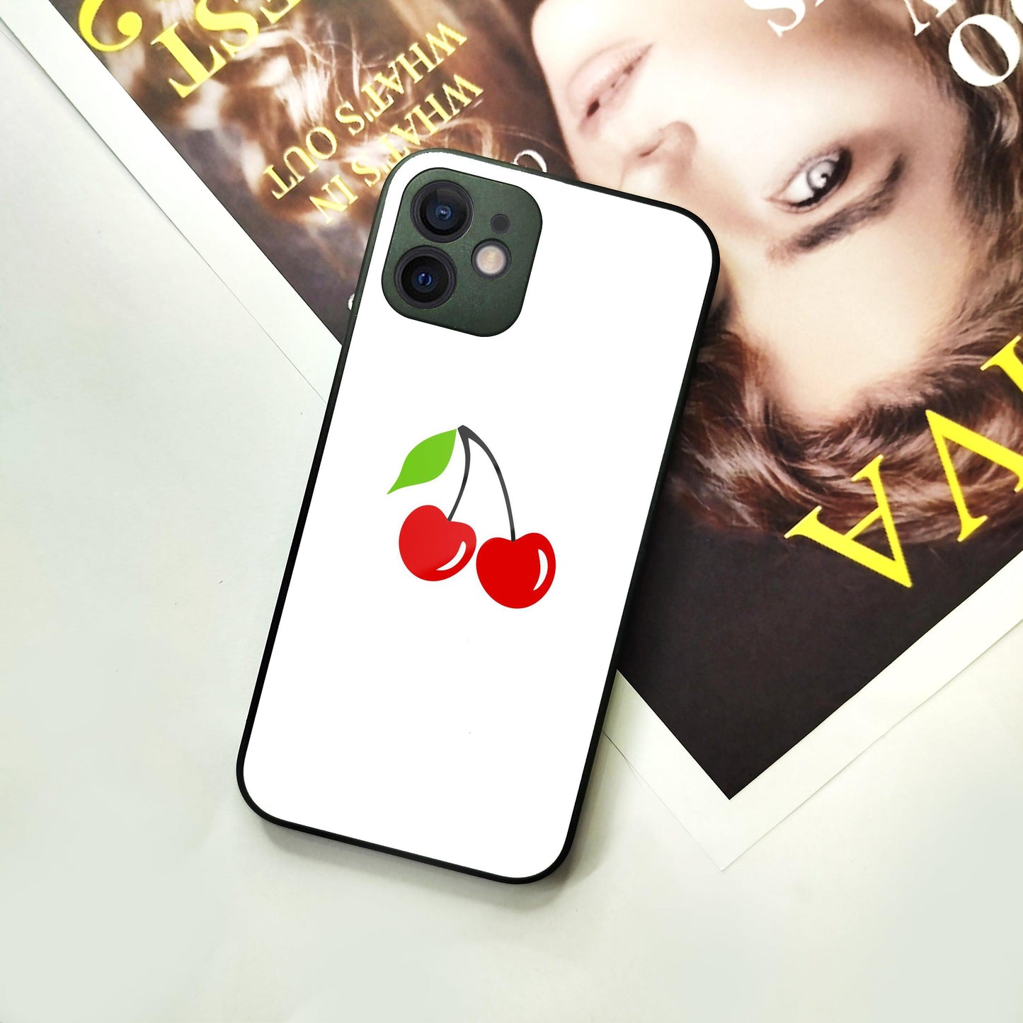 Cherry Glass Case Cover For iPhone