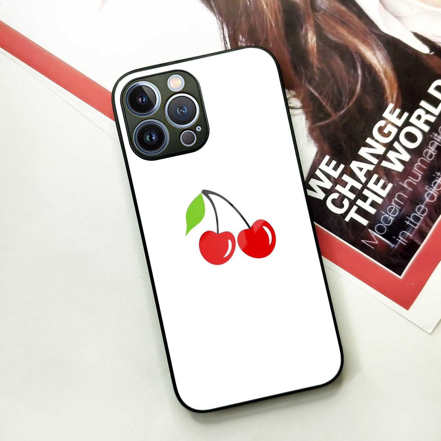 Cherry Glass Case Cover For iPhone