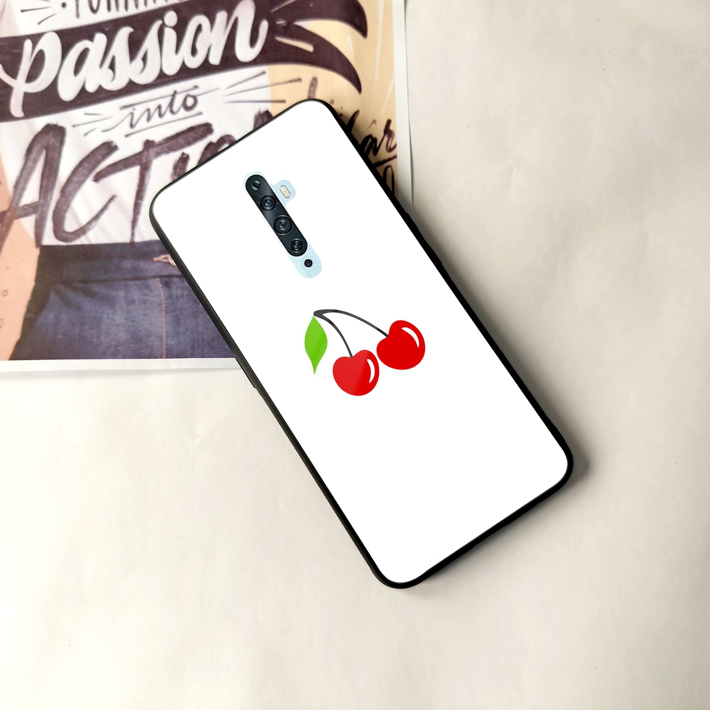 Cherry Glass Case Cover For Oppo