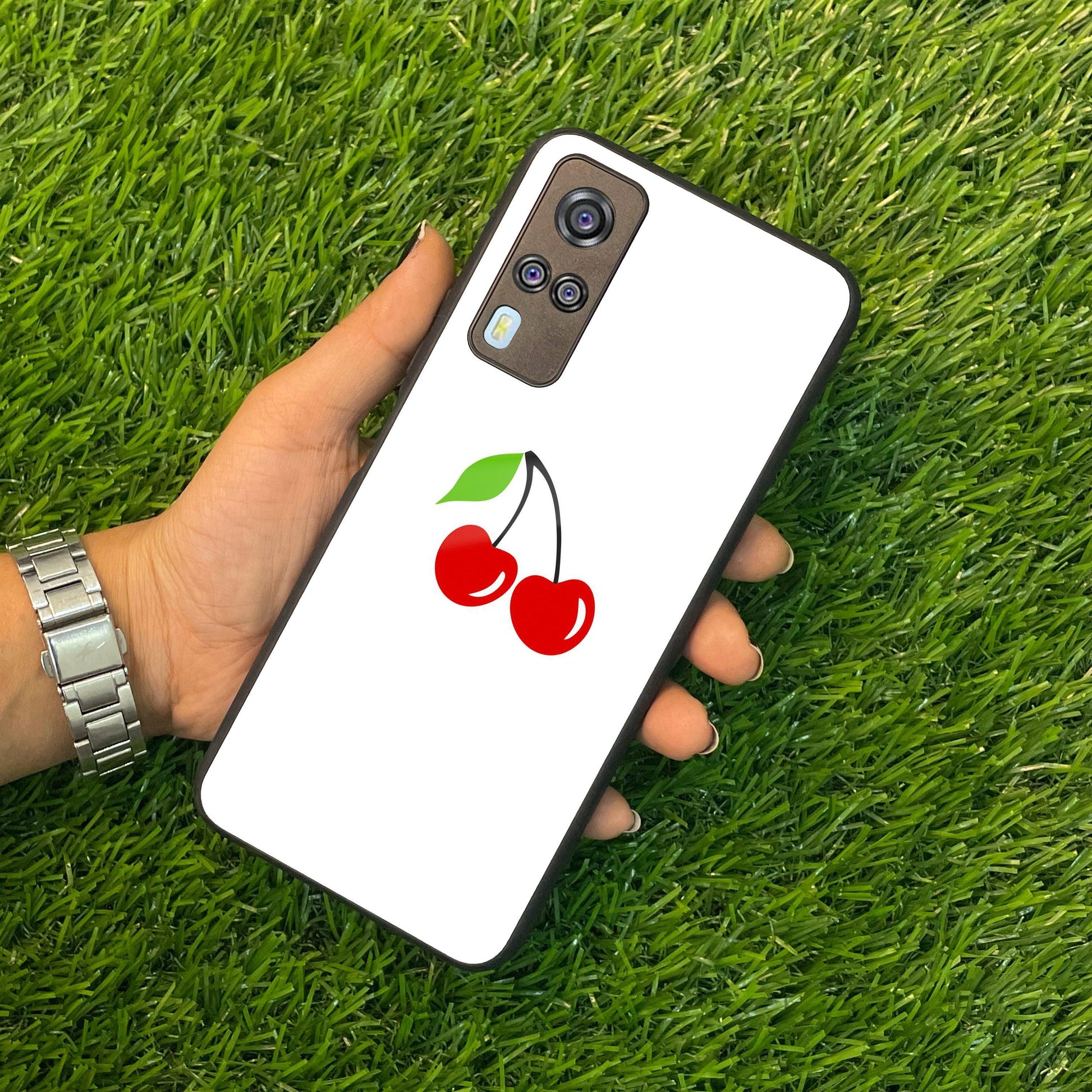 Cherry Glass Case Cover For Vivo - ShopOnCliQ