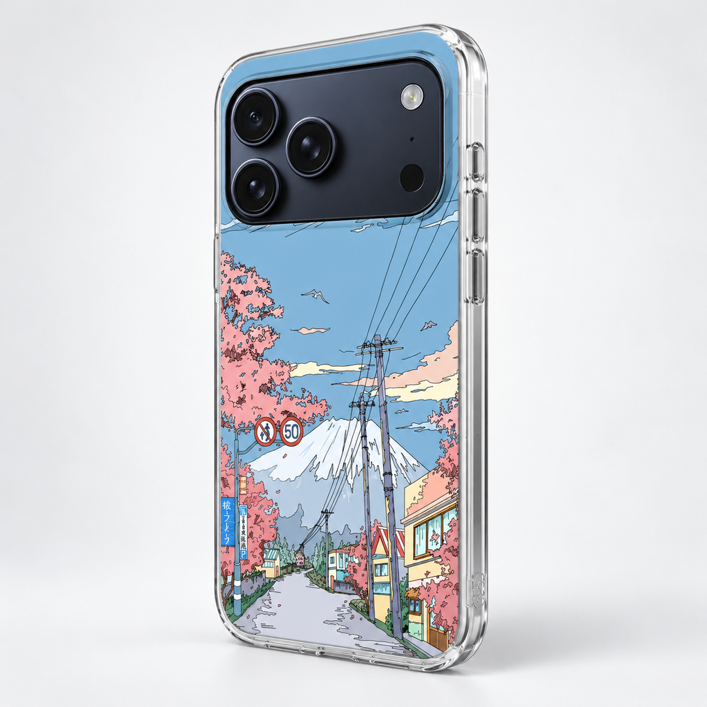 Cherry Blossom Street Transparent Silicon Case
