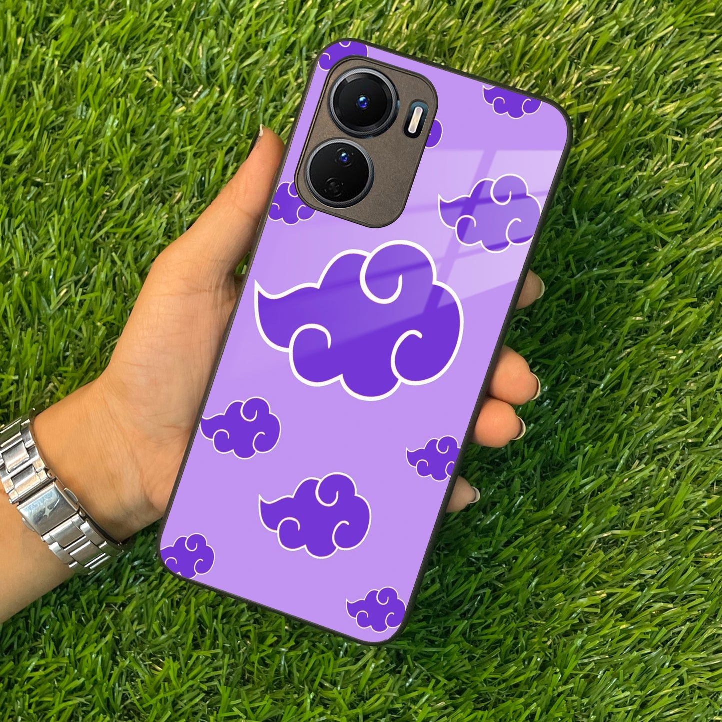 Purple Cloud Mobile Glass Phone Case For Vivo