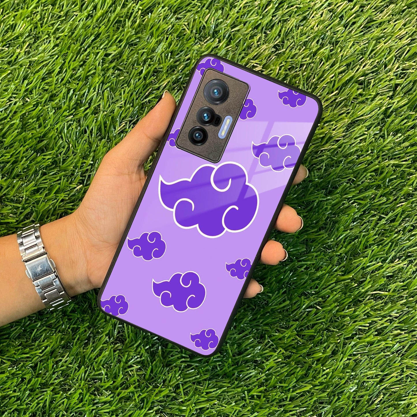 Purple Cloud Mobile Glass Phone Case For iQOO