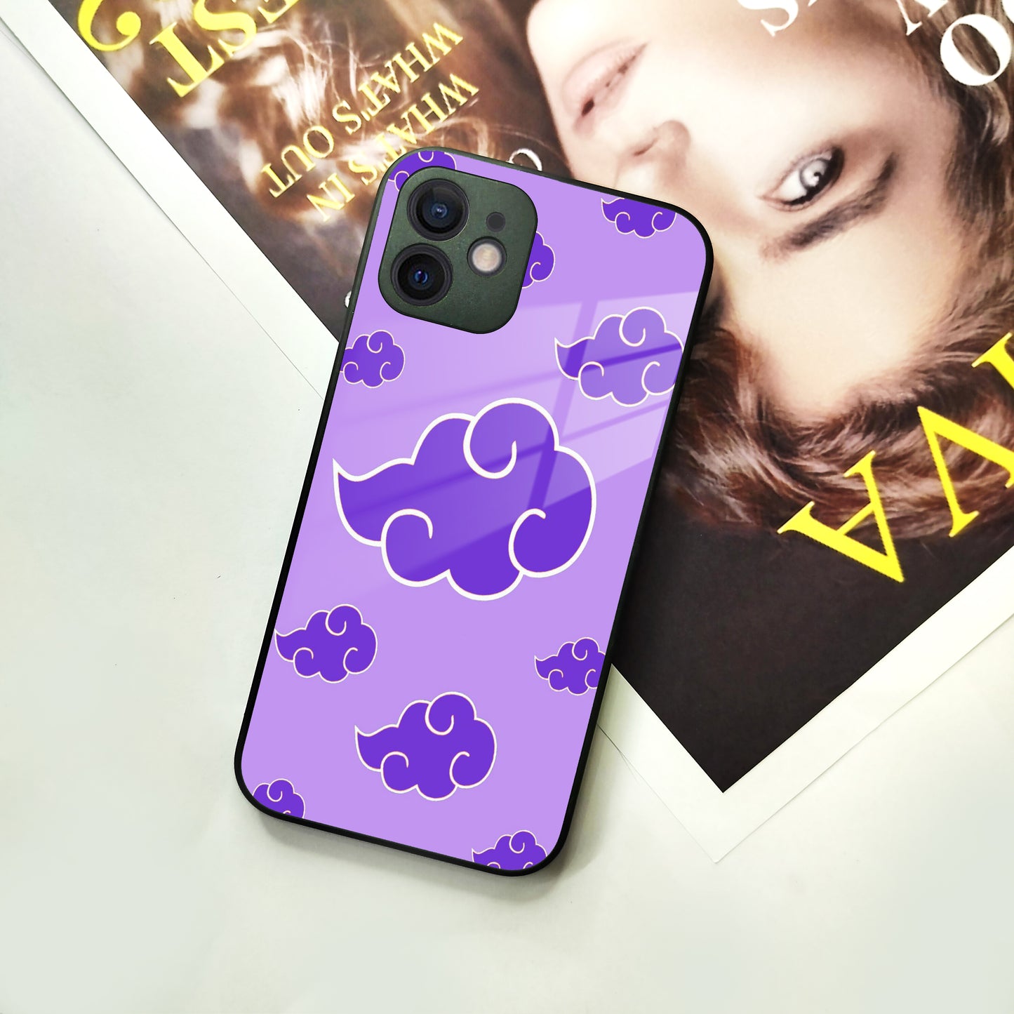 Purple Cloud Mobile Glass Phone Case For iPhone
