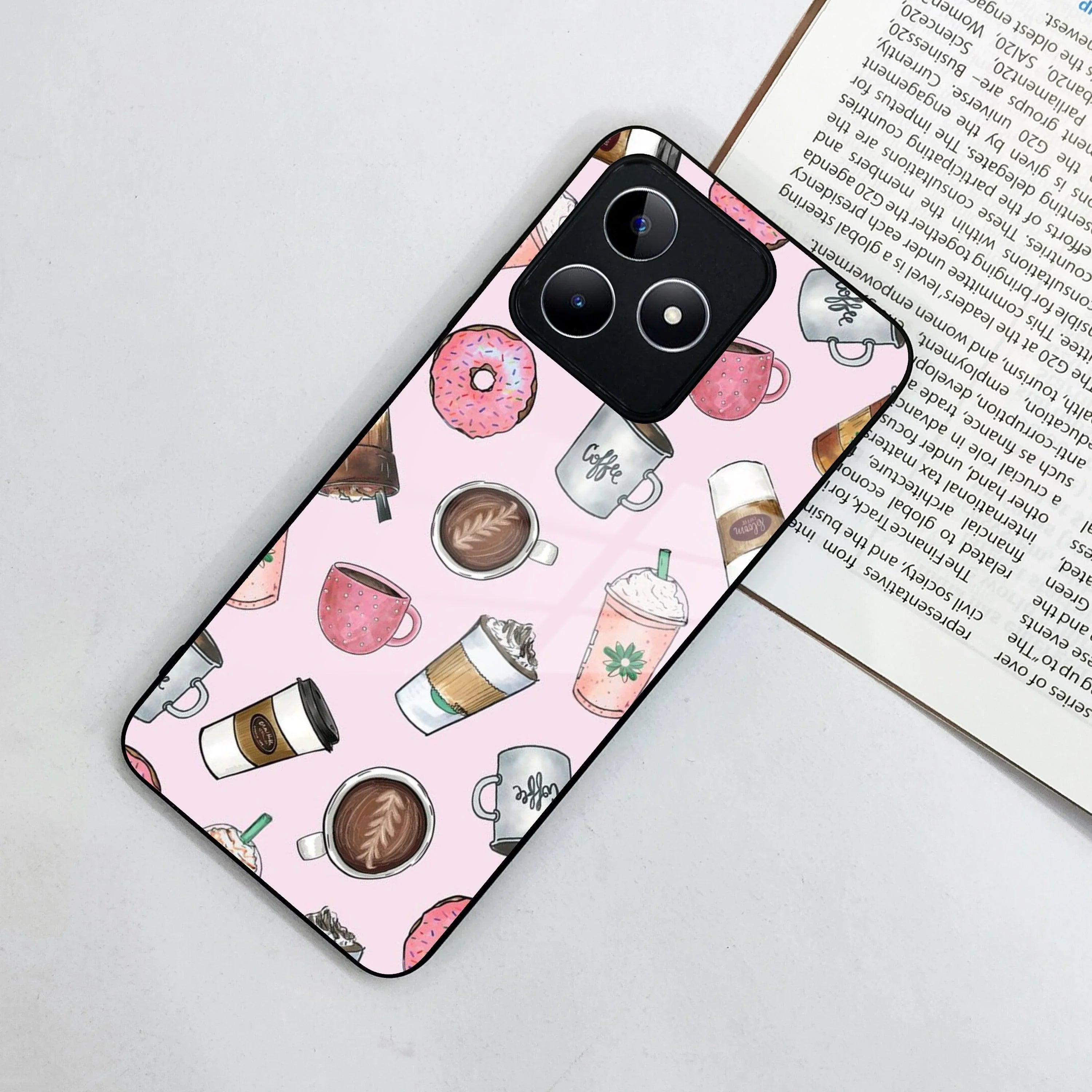 Cute Coffee Snacks Glass Case Cover For Realme/Narzo - ShopOnCliQ