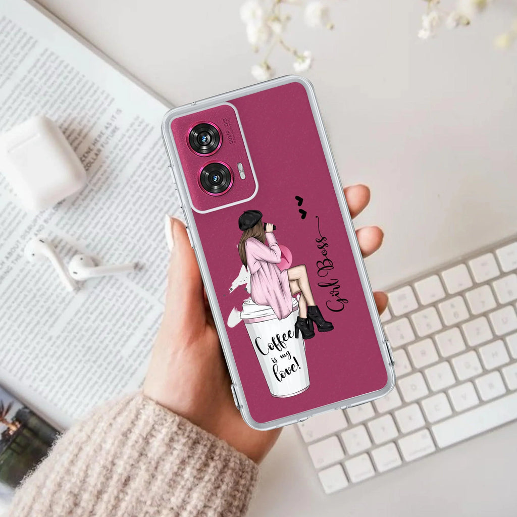 Coffee Lover Customize Transparent Silicon Case For Motorola Edge 60 5G