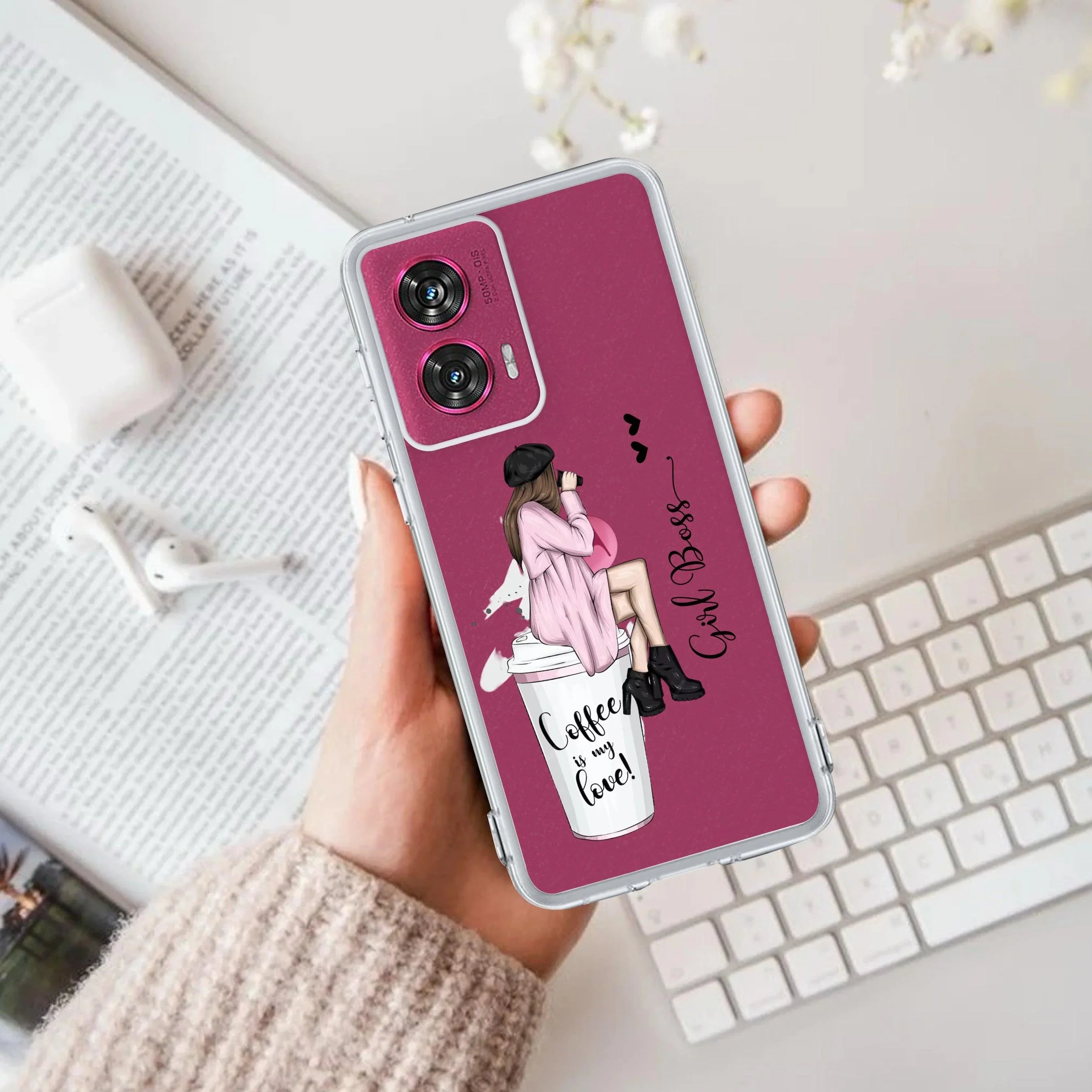 Coffee Lover Customize Transparent Silicon Case For Motorola Edge 60 5G