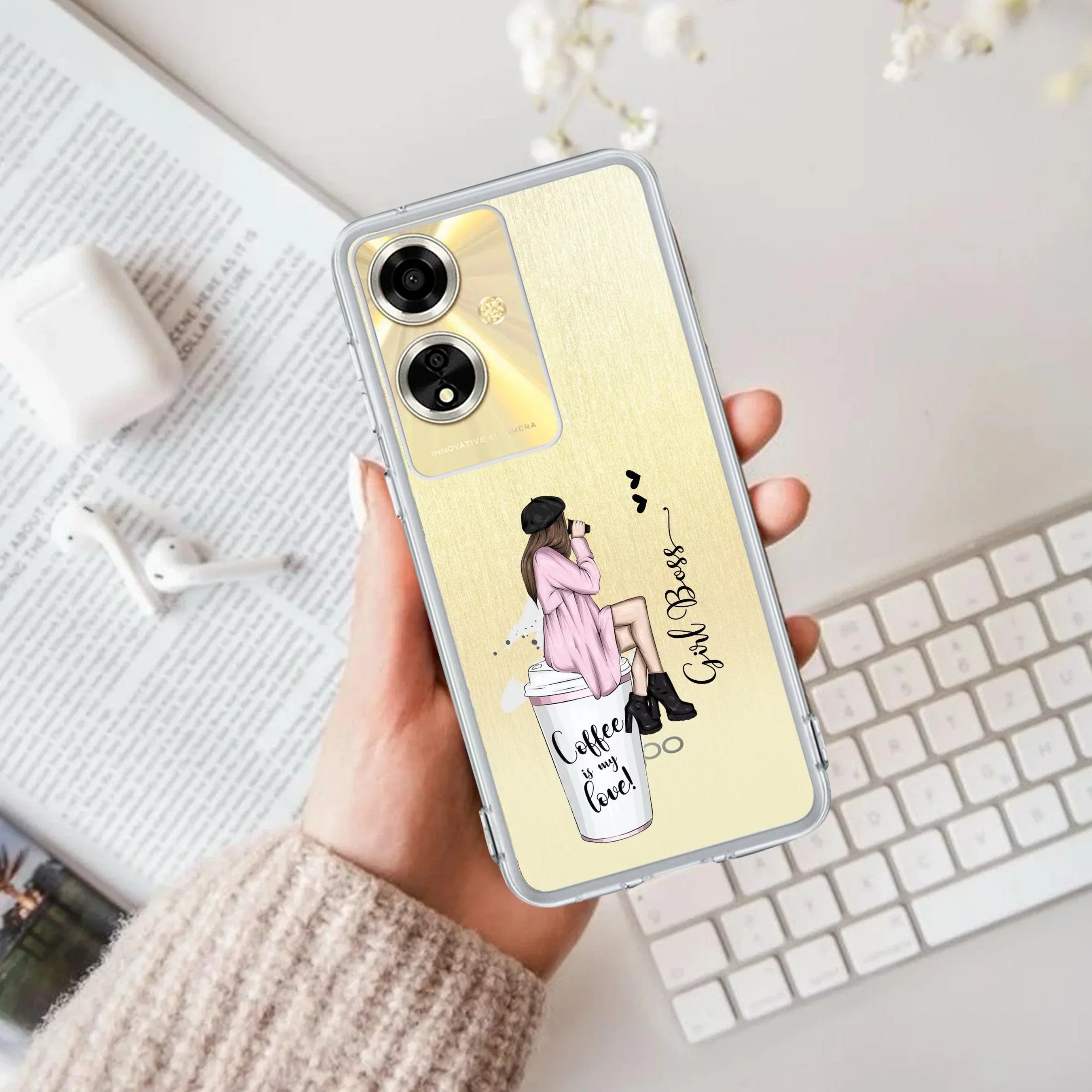 Coffee Lover Customize Anti Yellow Case For Oppo A59 5G