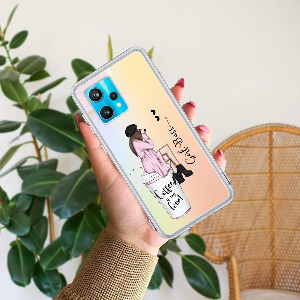 Coffee Lover Customize Transparent Silicon Case For Realme Narzo 30A / Realme C12 / Realme Narzo 20