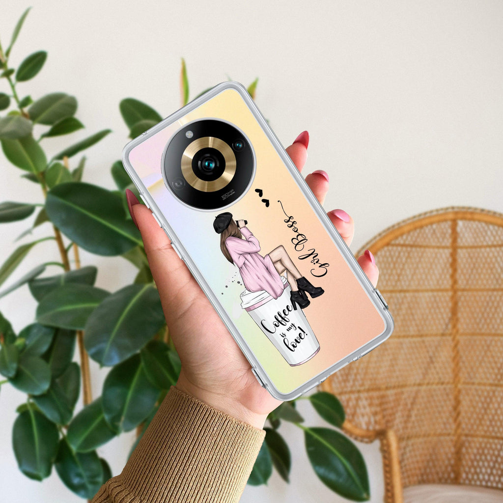 Coffee Lover Customize Transparent Silicon Case For Realme Narzo 70x 5G