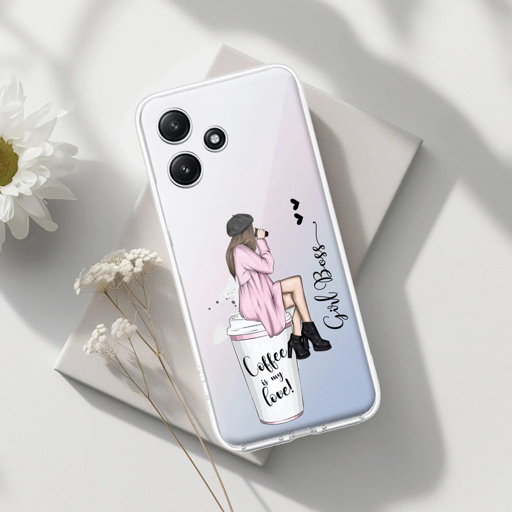 Coffee Lover Customize Transparent Silicon Case For Redmi 12 5G
