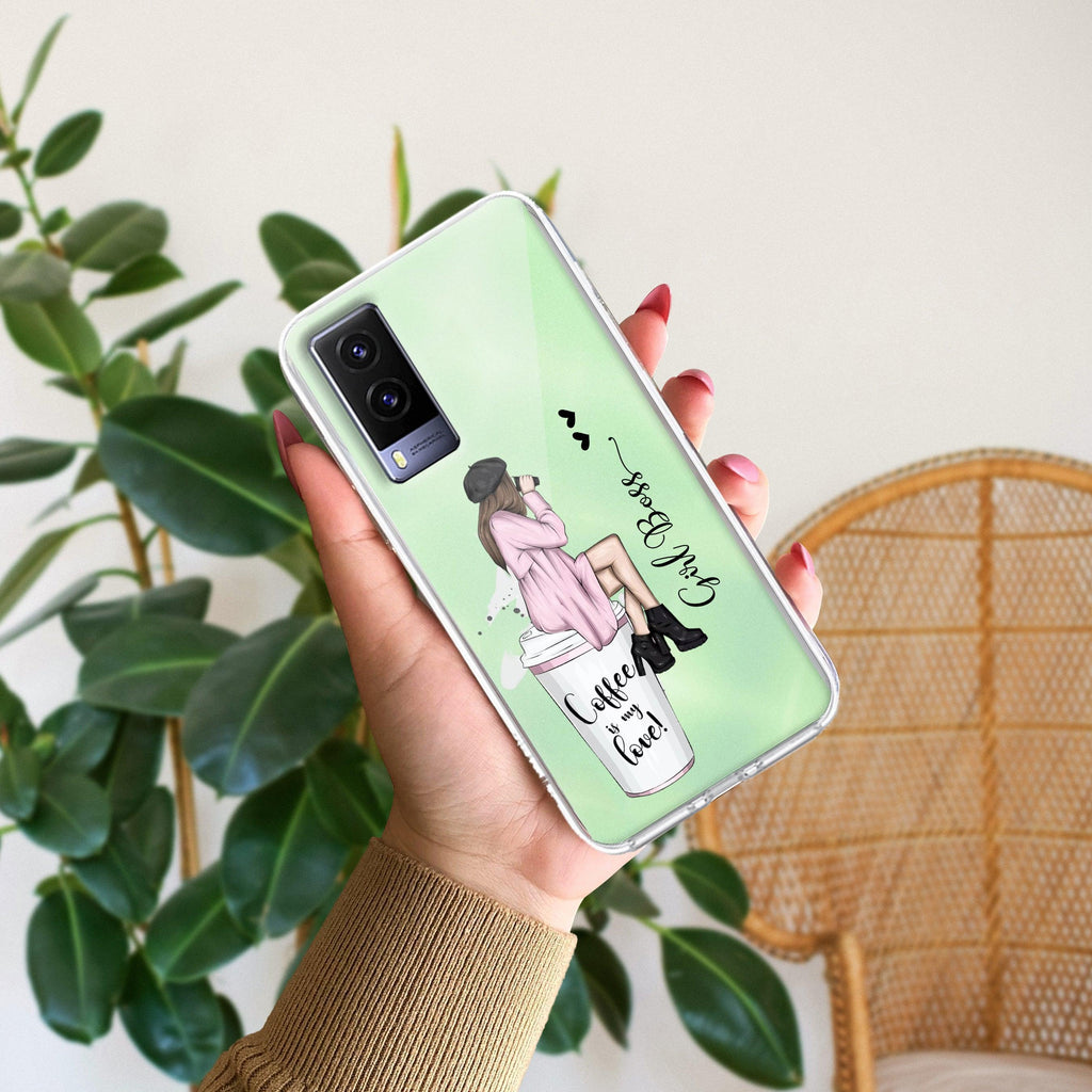 Coffee Lover Customize Transparent Silicon Case For Vivo V23 5G