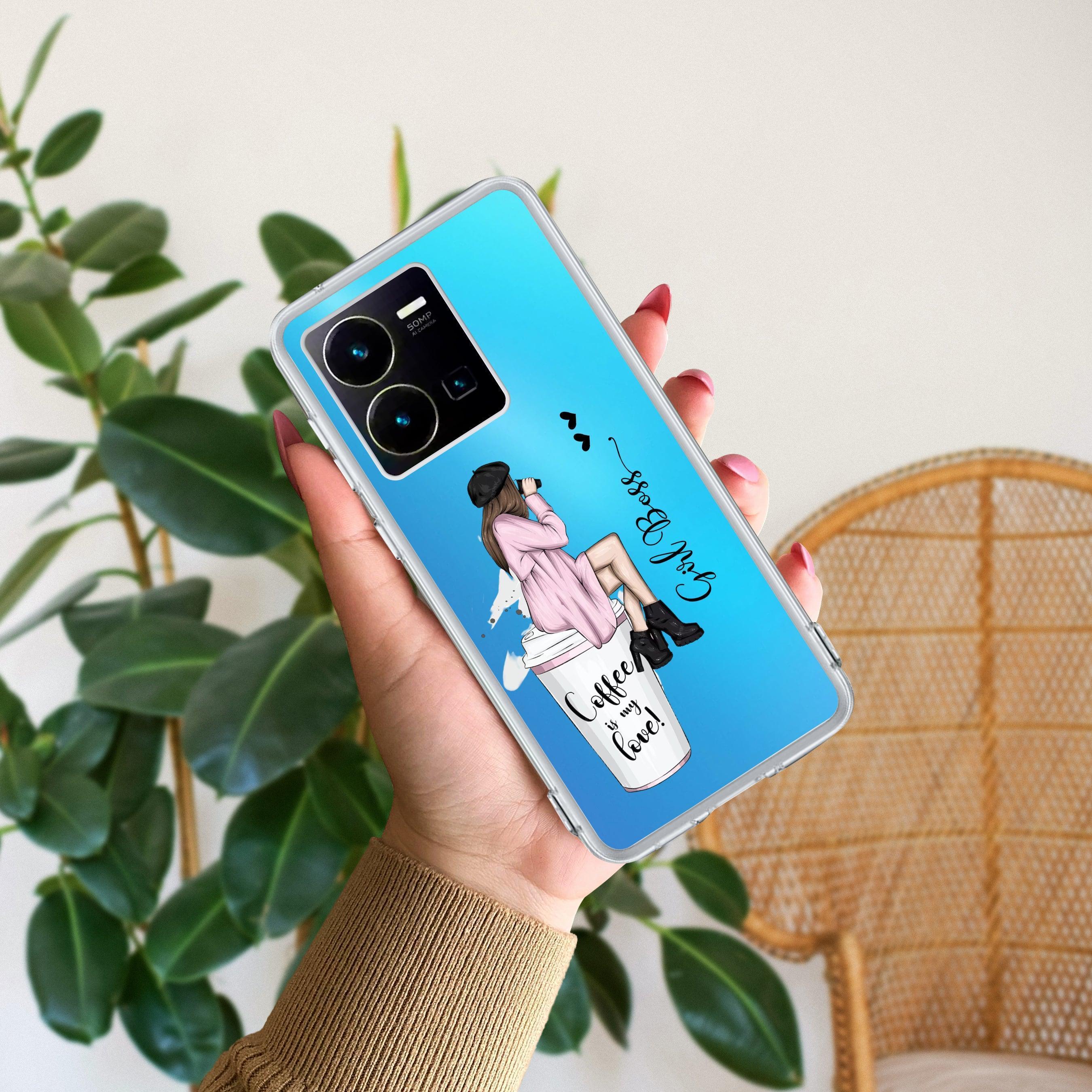 Coffee Lover Customize Transparent Silicon Case For Vivo Y35