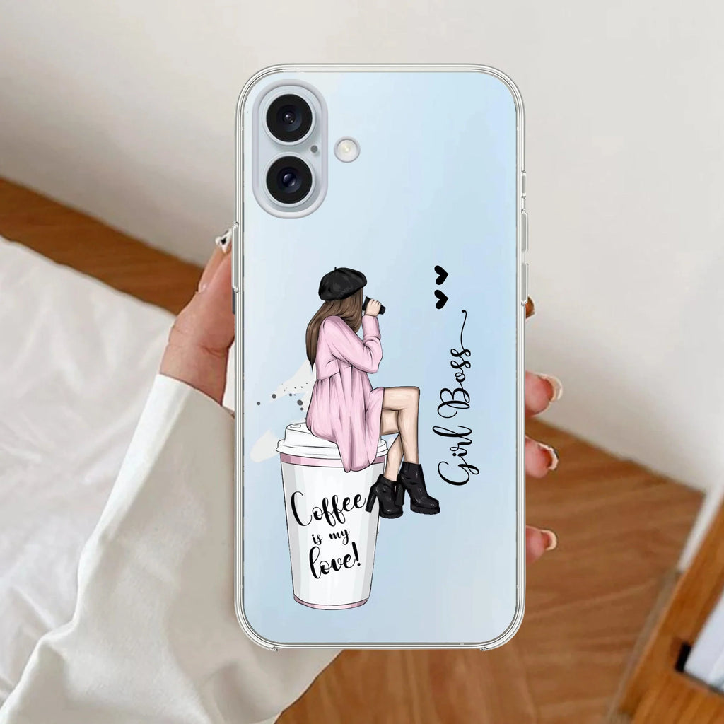 Coffee Lover Customize Anti Yellow Clear Case For iPhone 17