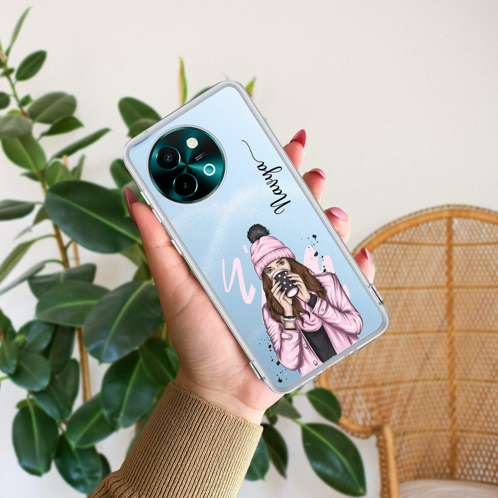 Coffee Time Customize Transparent Silicon Case For Vivo Y58 5G