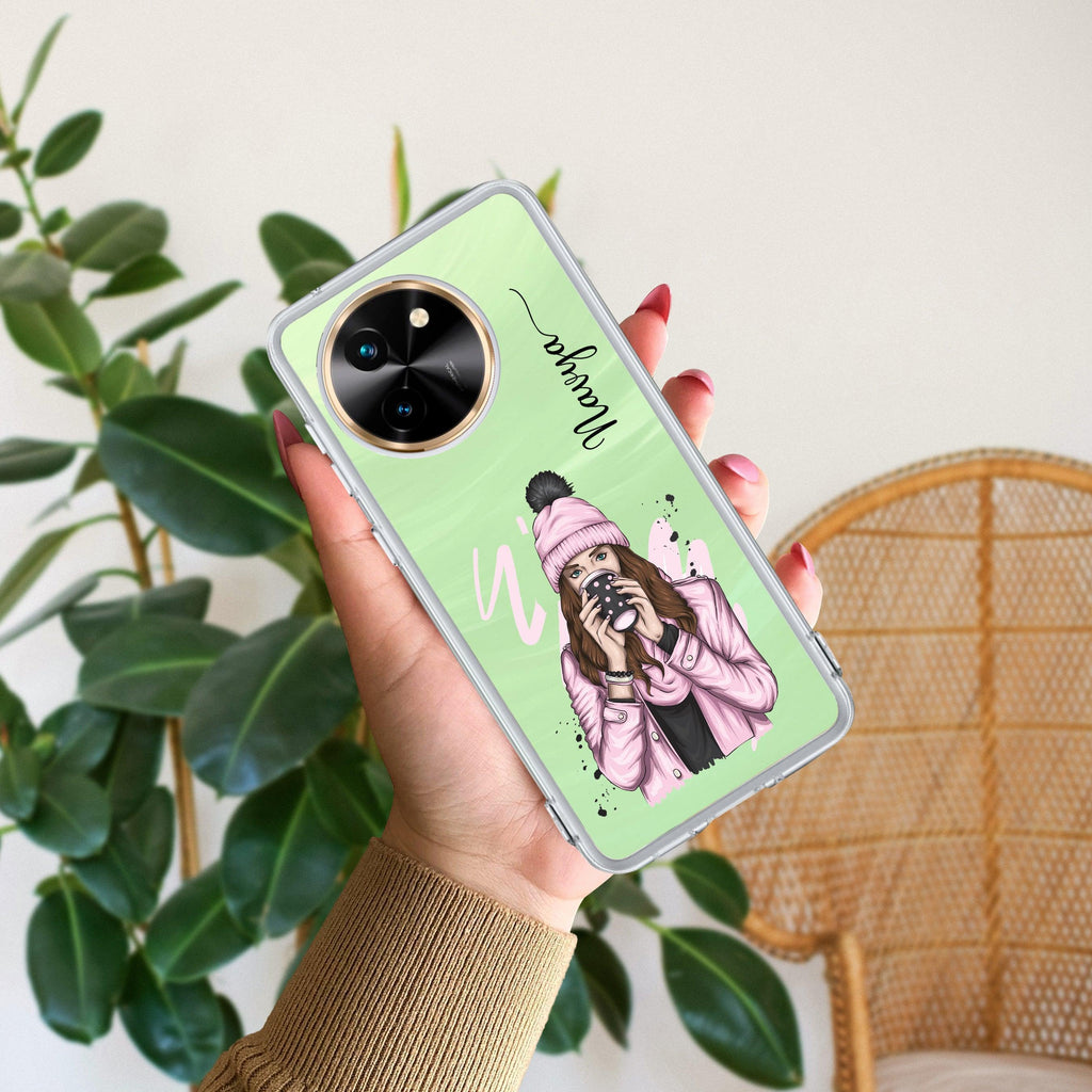 Coffee Time Customize Transparent Silicon Case For Vivo T2 5G