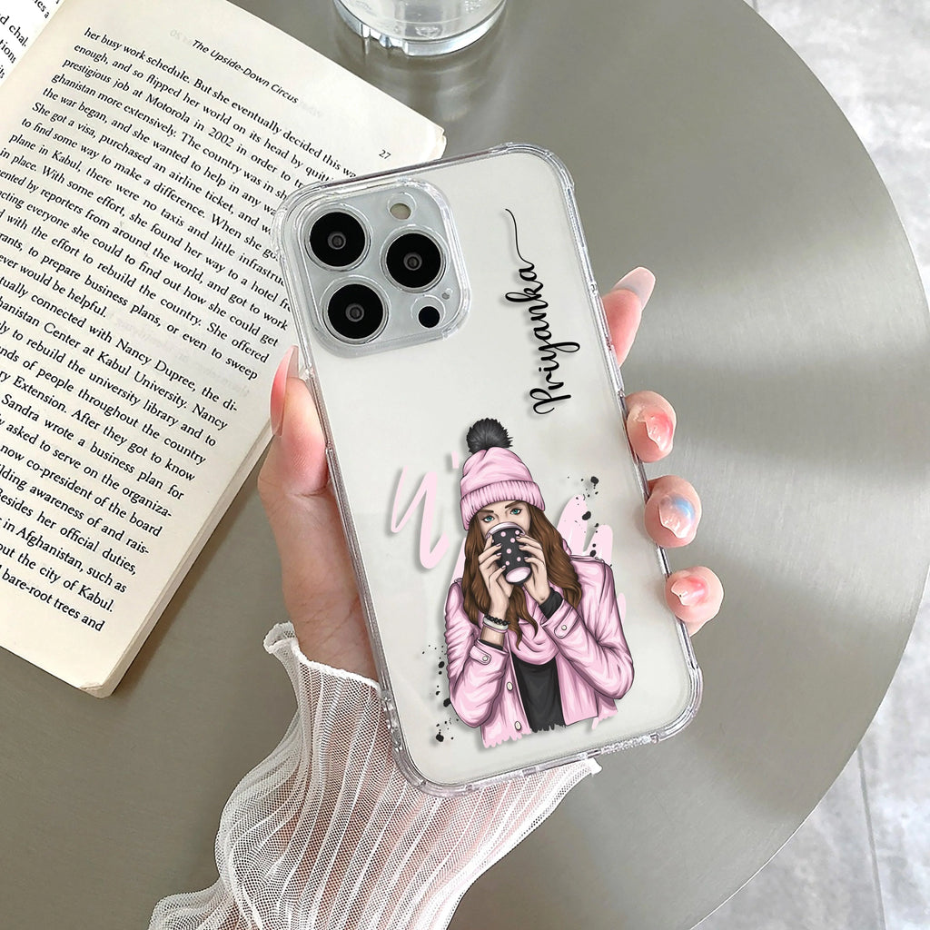 Coffee Time Customize Anti Yellow Clear Case For iPhone 13 Pro Max